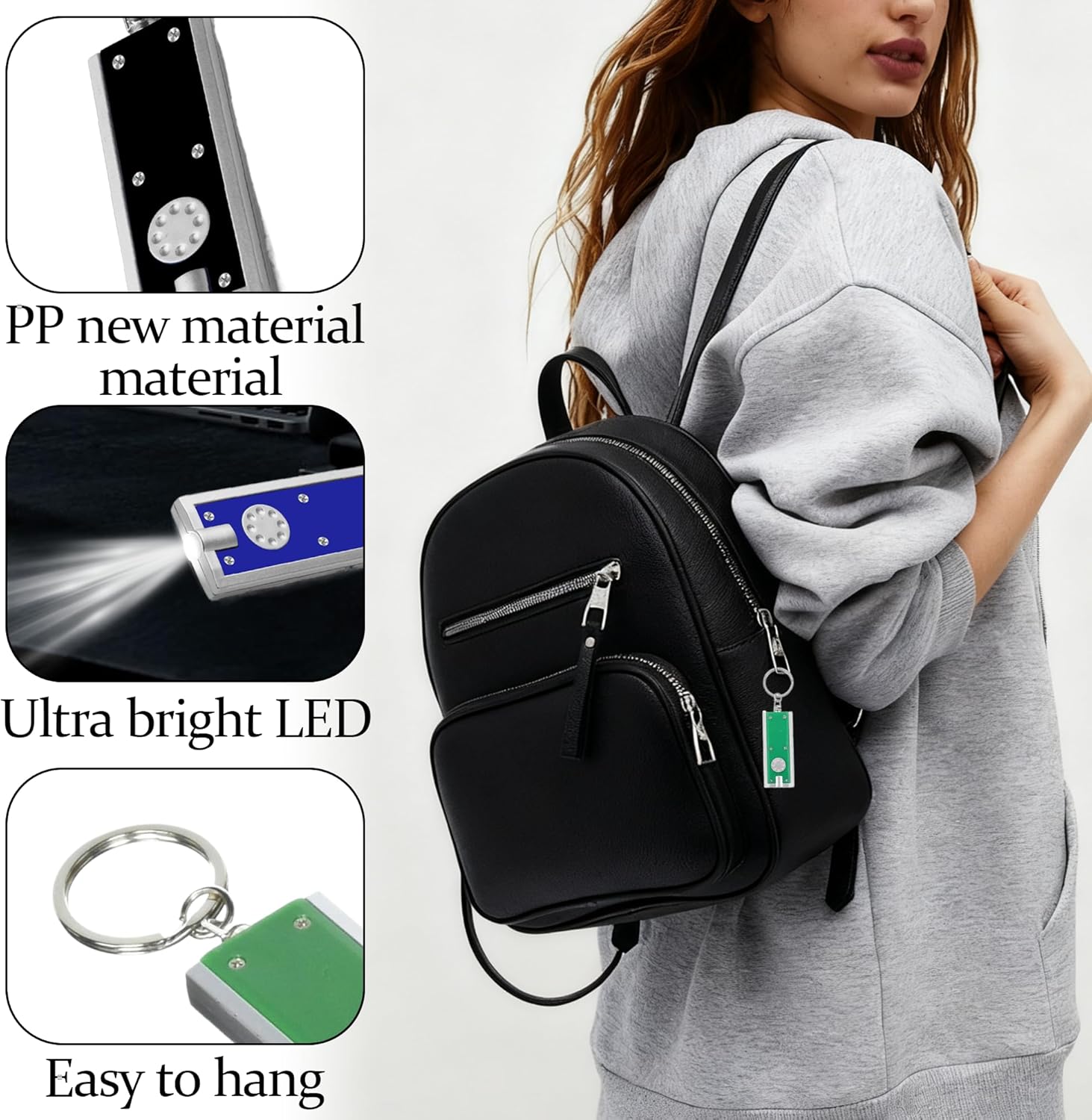 42 Pcs Mini Flashlight Keychain Bulk Colorful Small Portable LED Lights Ultra Bright Flashlight Key Ring for Emergency Camping Outdoor Activity Equipment Party Gifts (Multicolor)