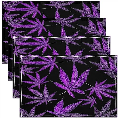 Miniatura 6 de jejeloiu Juego de 4 manteles individuales geométricos de 12 x 18 pulgadas, geometría exótica abstracta para mesa de arte, moderno, rojo, gris,