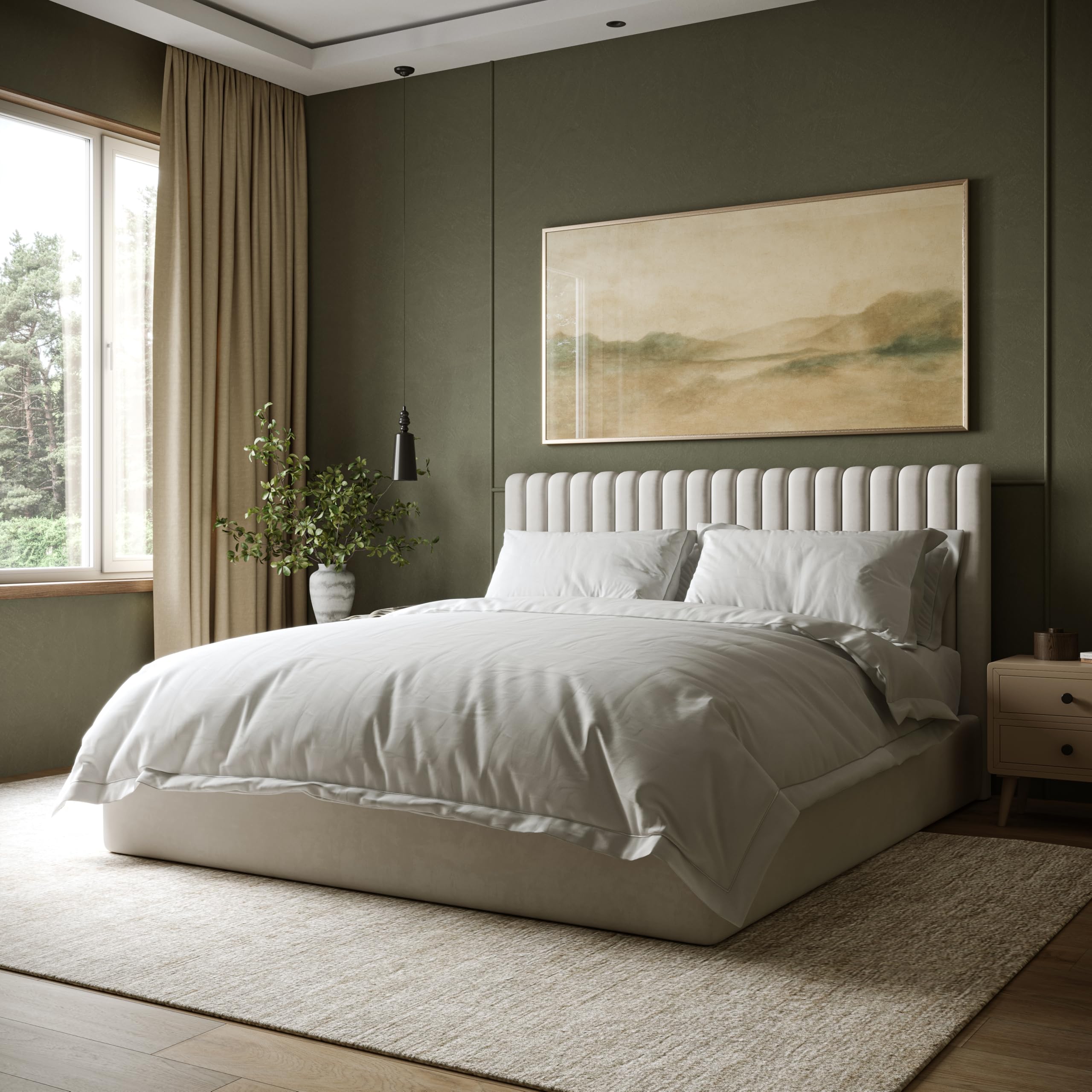 Everly & Reed UK King Size Duvet Cover Set – 300 Thread Count King Bedding Set – 100% Cotton Duvet Cover With Pillowcases – Breathable Cotton Bedding – Luxury Bedsheets For Everyday Comfort (White)