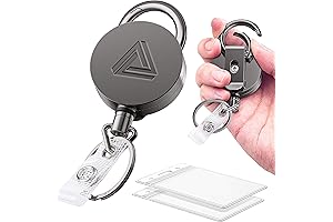 2-Pack Heavy Duty Retractable Key Chains for Men