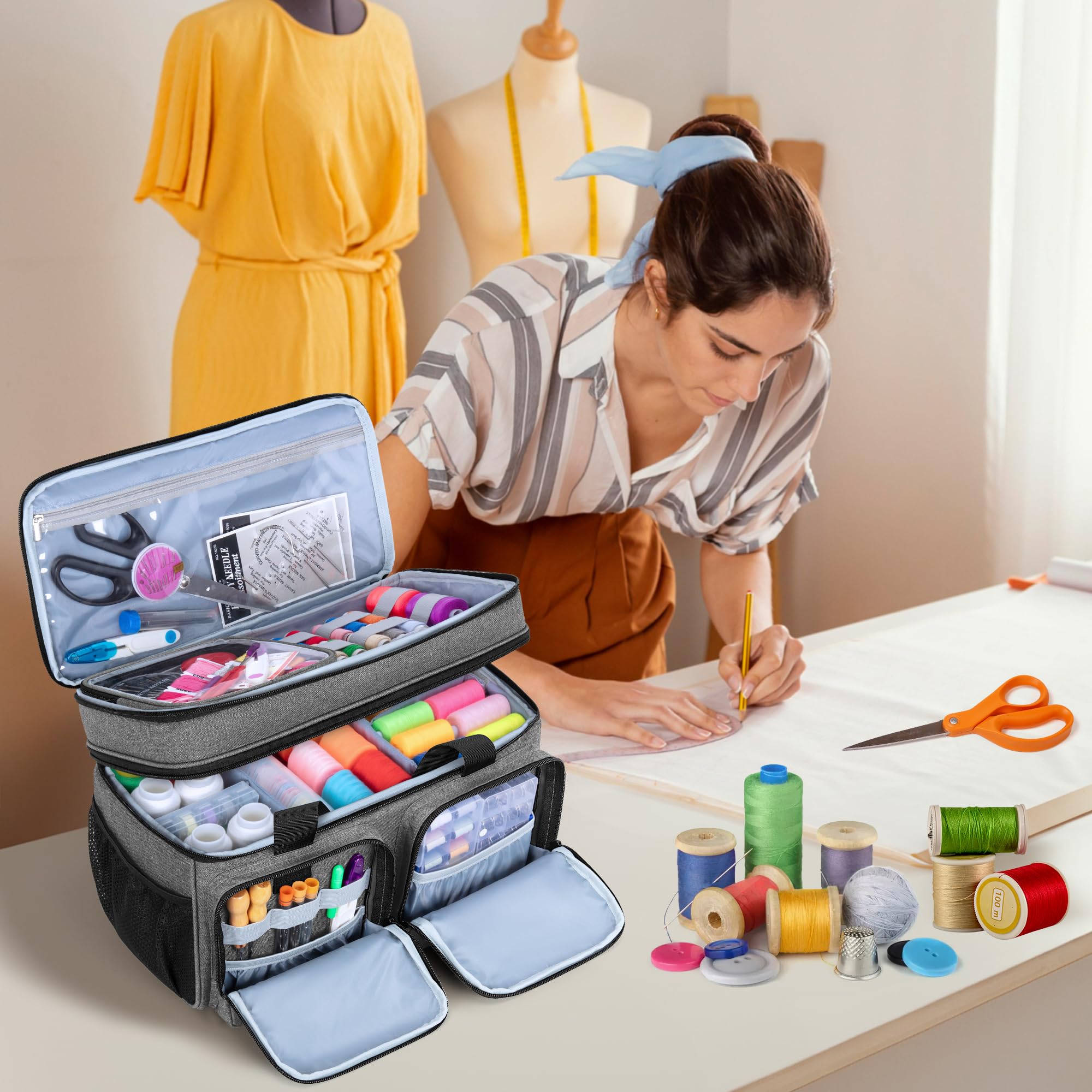 BAFASO Großer Nähtasche Organizer, Nähsettasche Groß, Nähzeugtasche Reise