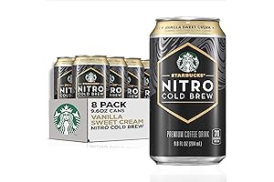 Starbucks Nitro Cold Brew, Vanilla Sweet Cream 9.6 fl oz Can (8 Pack)