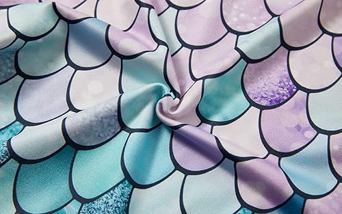 Mud Kingdom Girls Nightgowns Flutter Short Sleeve Nightdress Sleepwear Casual Summer(Mermaid Print,3T)