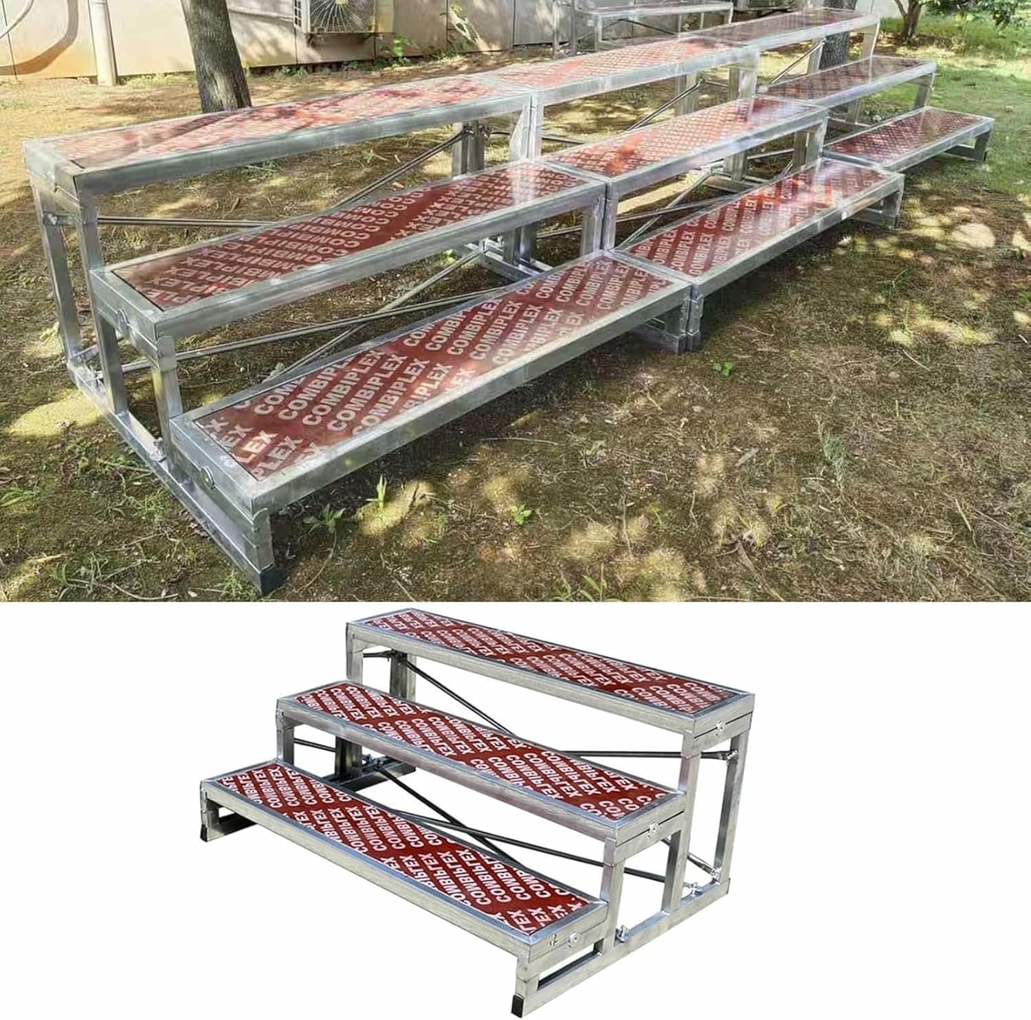 Portable Choral Risers Choir Stairs Platform, Sturdy Anti-Slip Church Choir Risers, Easy-to-Assemble Multi-Tiered Singing Steps for Professional Use