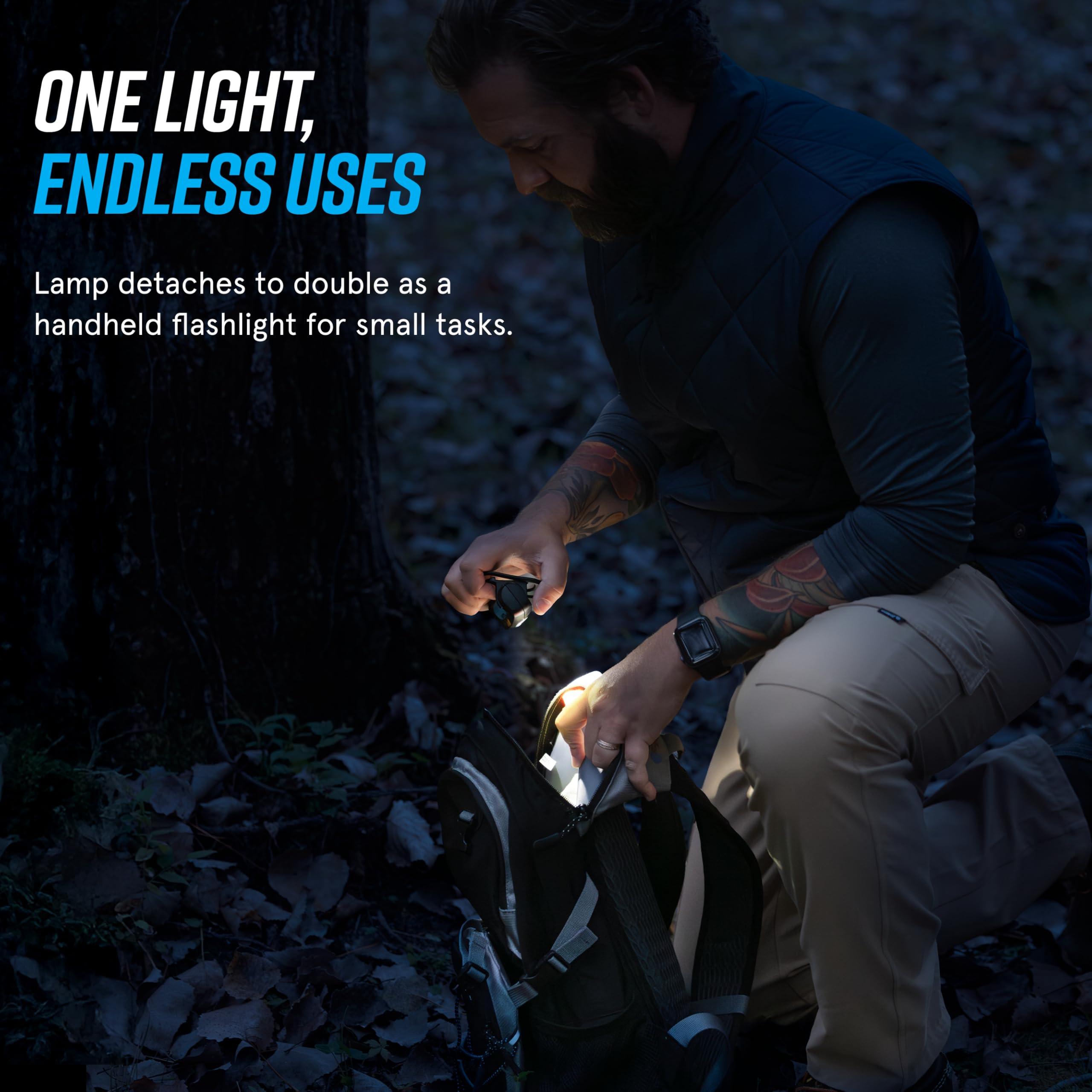 noxgear Lampe poitrine légère, 500 lumens, Rechargeable par USB-C