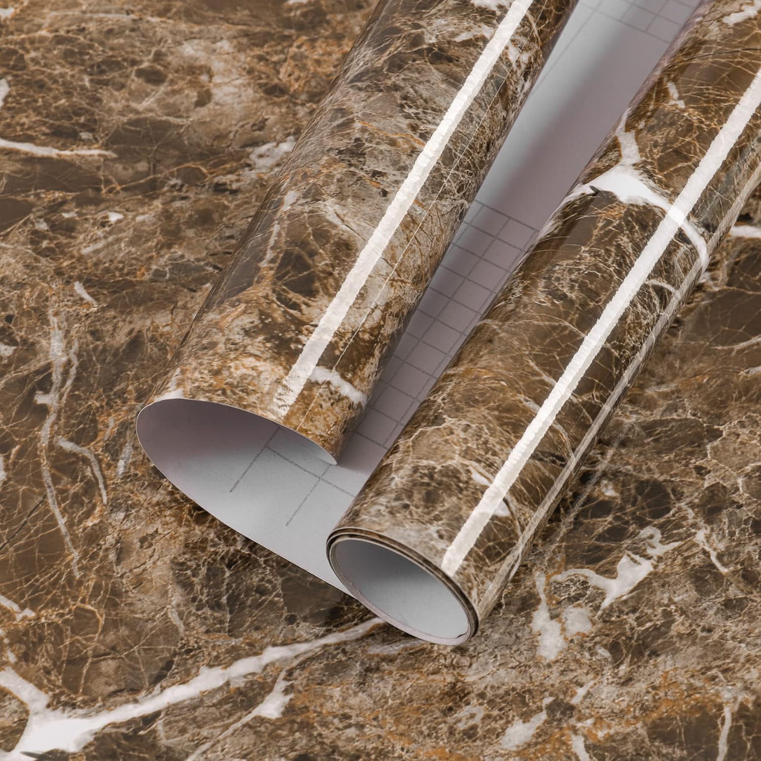 practicalWs Brown Marble Contact Paper 23.6in × 118.1in Countertop Contact Paper Waterproof Self Adhesive Marble Wallpaper Peel and Stick Countertops Stick Papers for Kitchen Counter Top Covers