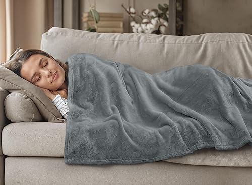 Miniatura 7 de Utopia Bedding - Manta de microfibra de vellón, ligera, mullida, suave, antiestática, queen, color gris frío (90 x 90 pulgadas)