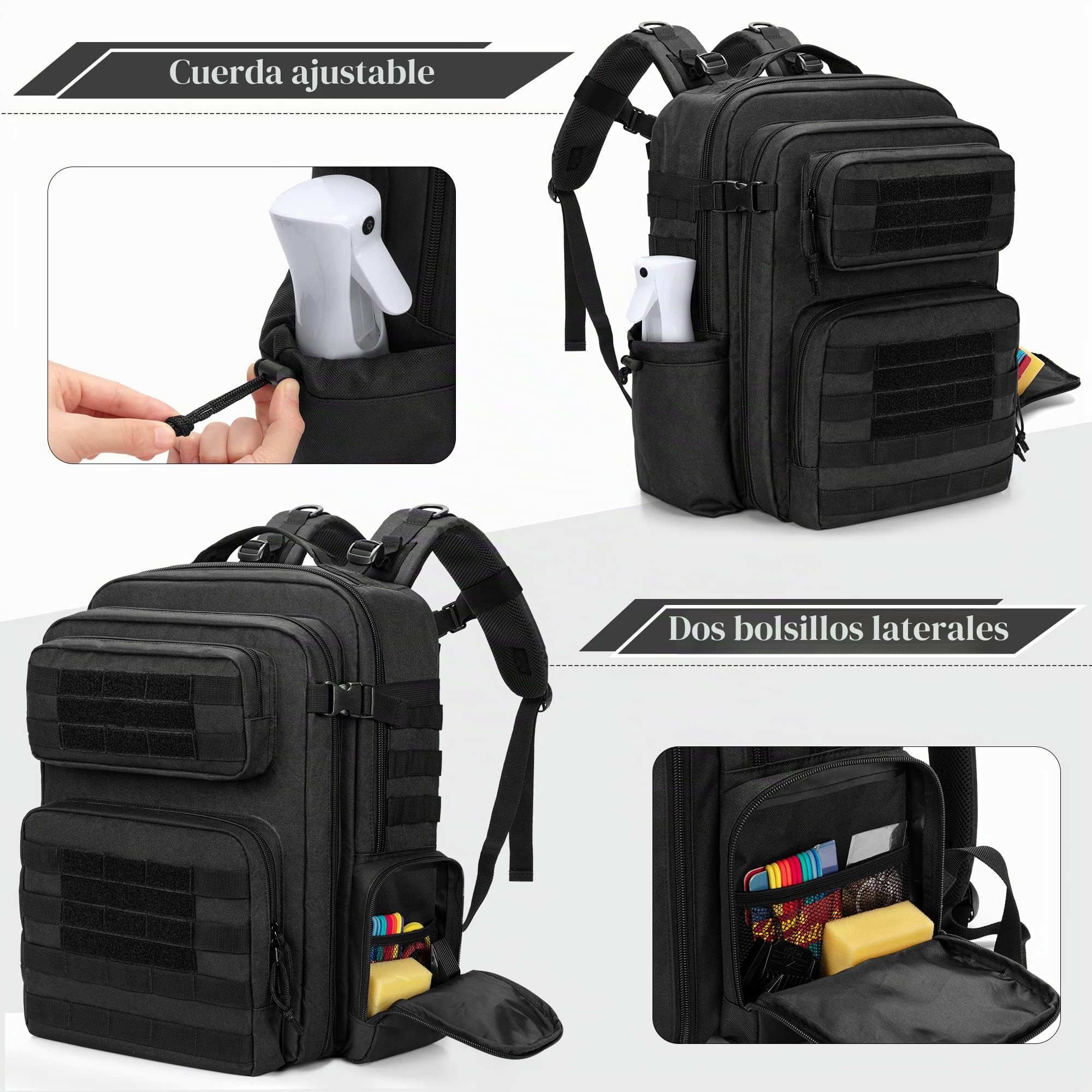 BAFASO Mochila de Peluquería, Bolsa de Viaje para Peluquería Solo Bolsa | Bolso Peluqueria Profesional para Herramientas de Peluquería, Negro