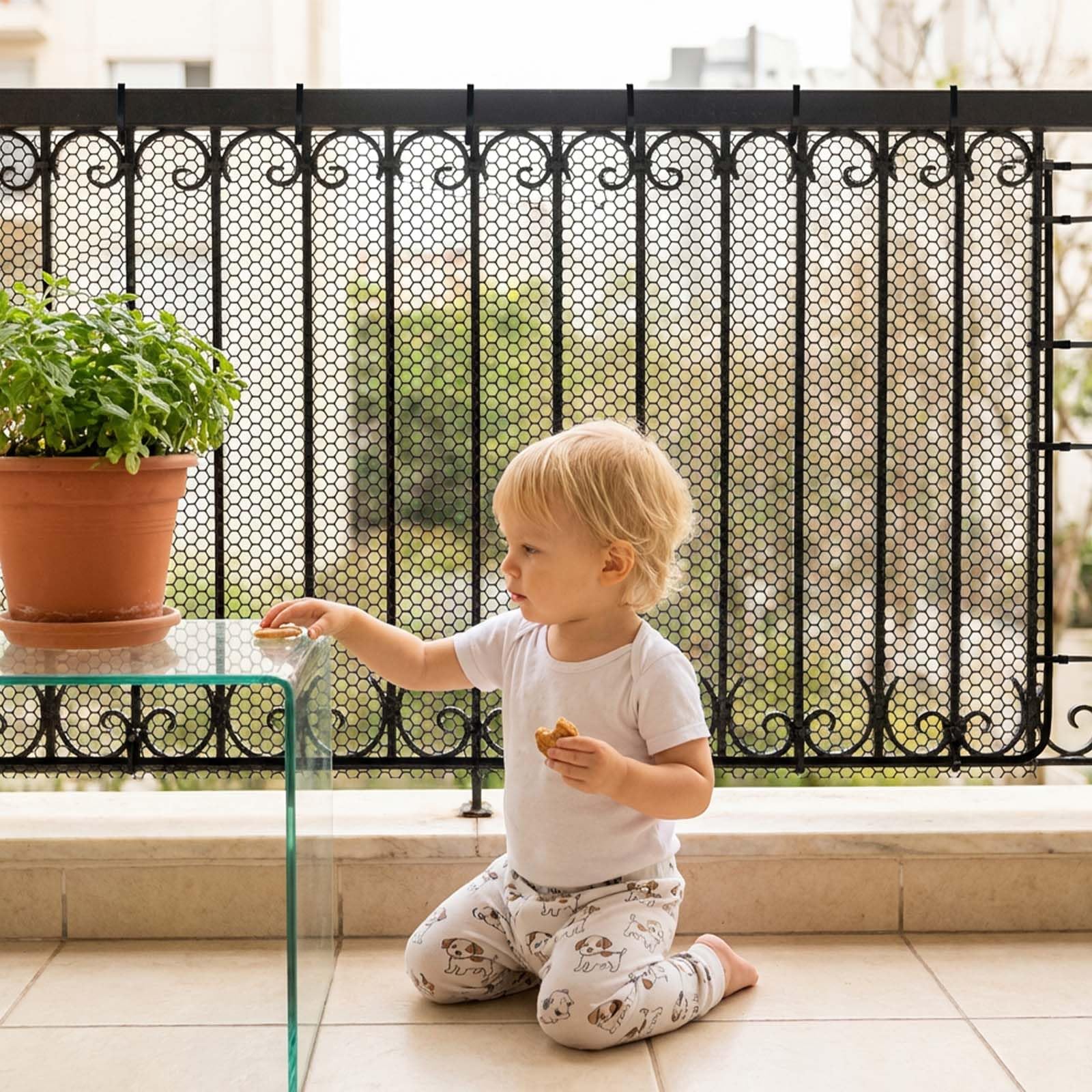 300 * 78 cm Filet Sécurité Escalier Enfant, Filet Protection Balcon Sécurité Garde Corps avec 15 Sangles 25 Cordes Nylon, Découpable pour Escalier Fenêtre Animaux Noir