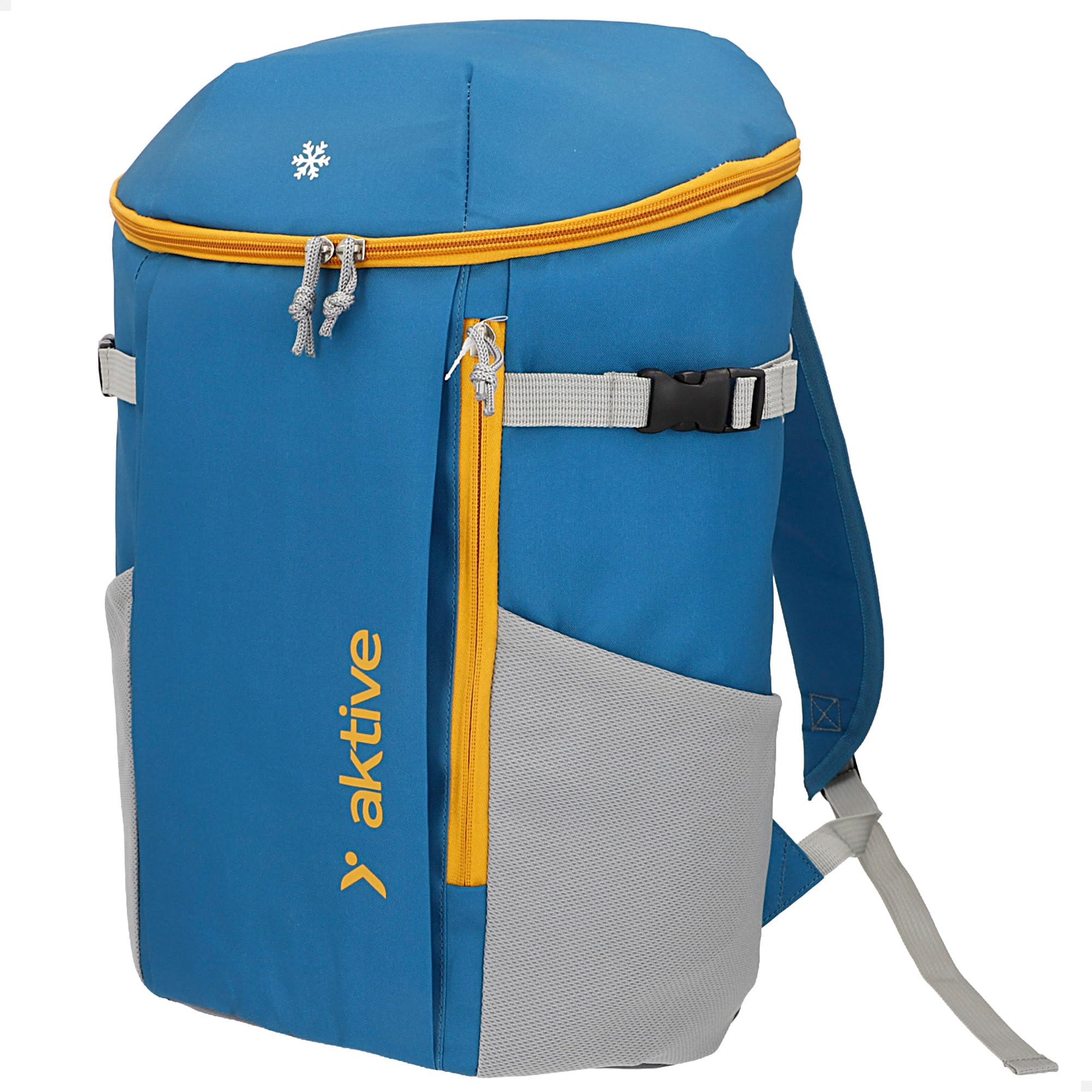 AKTIVE Mochila Nevera 15 L, 27x20x43 cm, con Bolsillos Laterales, Bolsillo Frontal con Cremallera, Asas Ajustables, Materiales isotérmicos (80802)