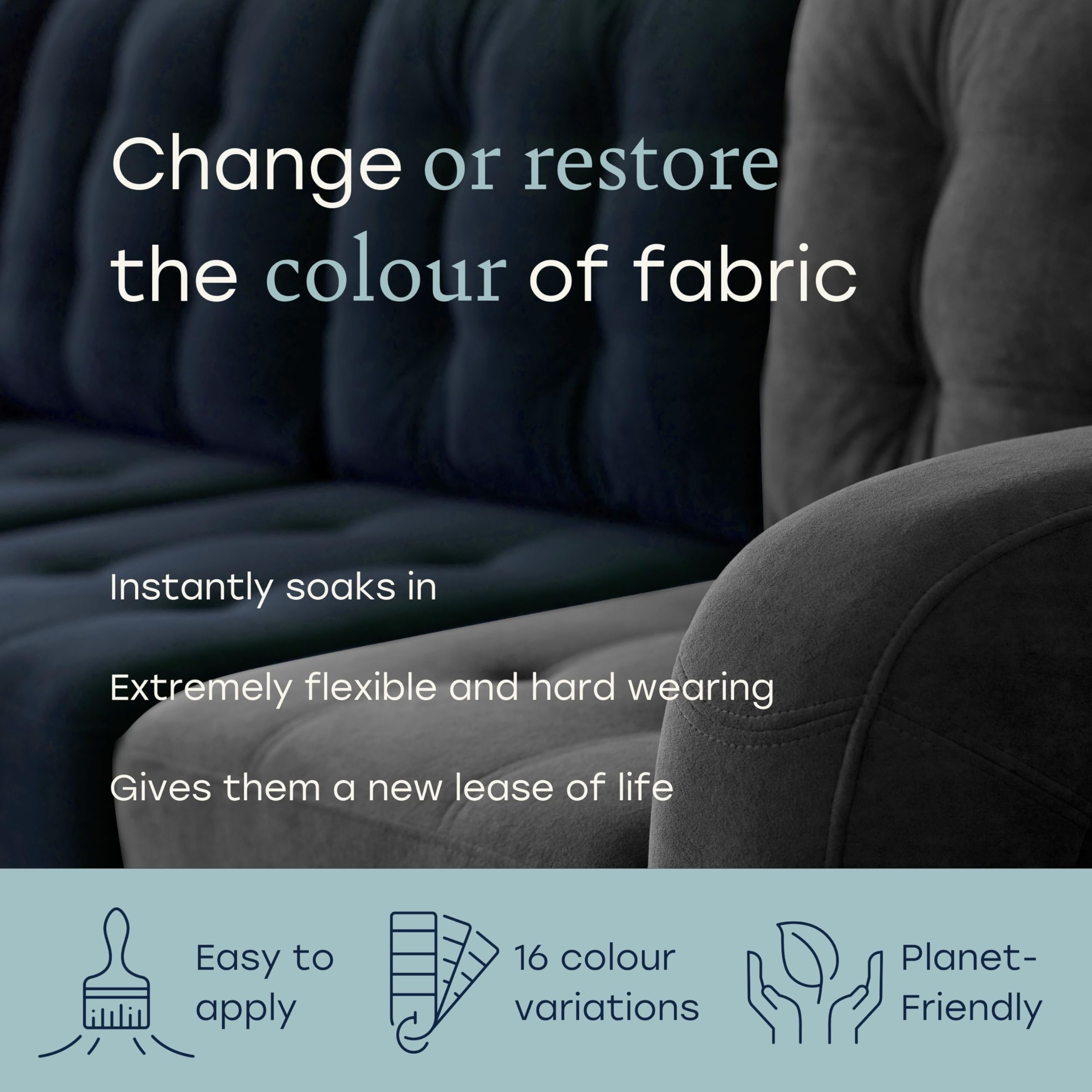Furniture Clinic Fabricoat Fabric Paint – Restore or Change the Colour of Any Fabric - Paint Directly Onto Fabric - Transform Anything – Sofas, Lampshades, Car Interiors (250ml, Black)