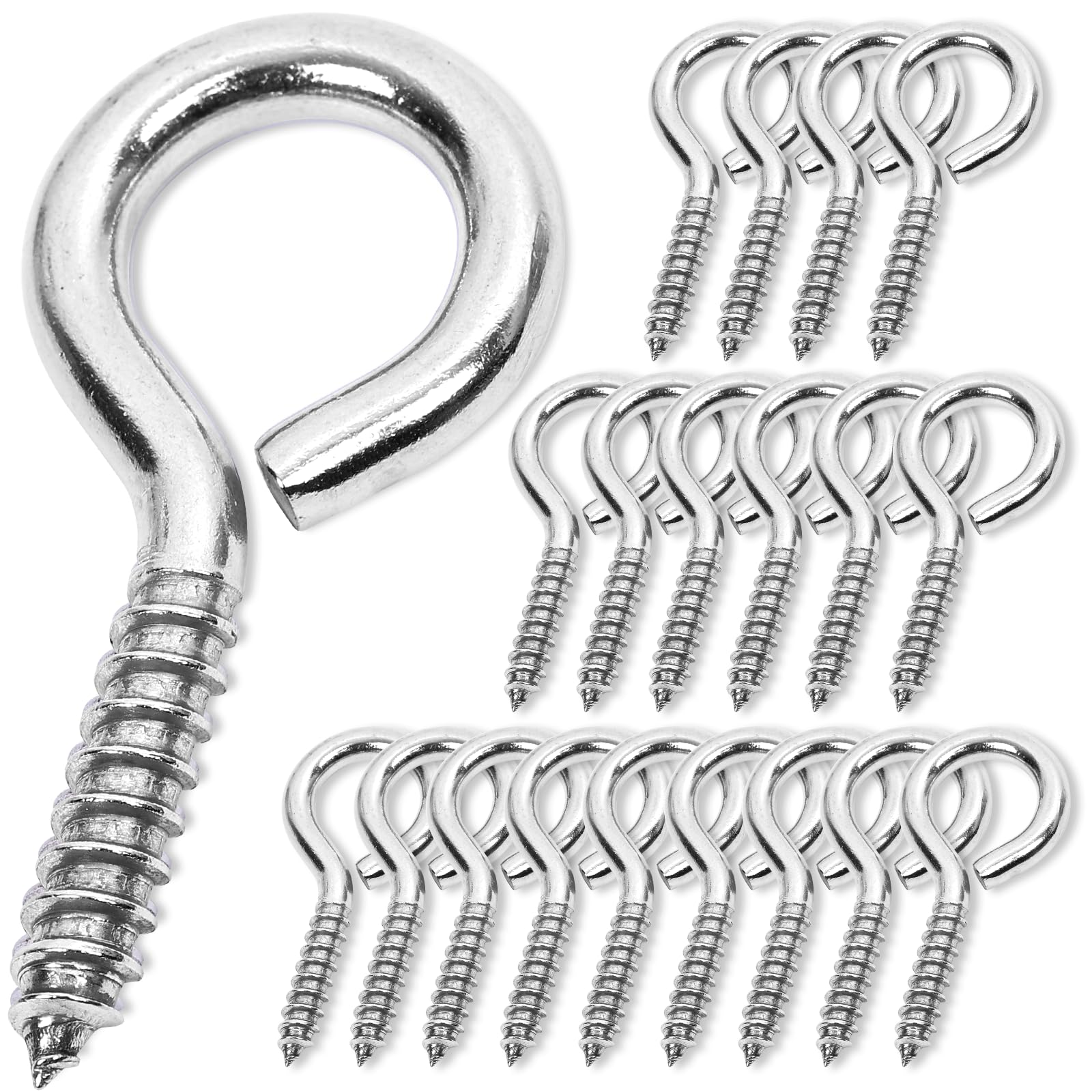 Stainless Steel Screw Eyes - 10 Pack, Heavy Duty -12