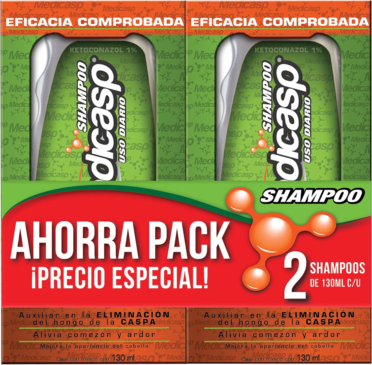 MEDICASP 2 PACK. Shampoo de uso diario, grado dermatológico. Su
