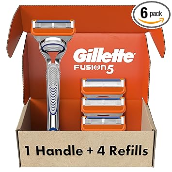 Gillette Fusion5 Men€™s Razor Handle + 4 Blade Refills