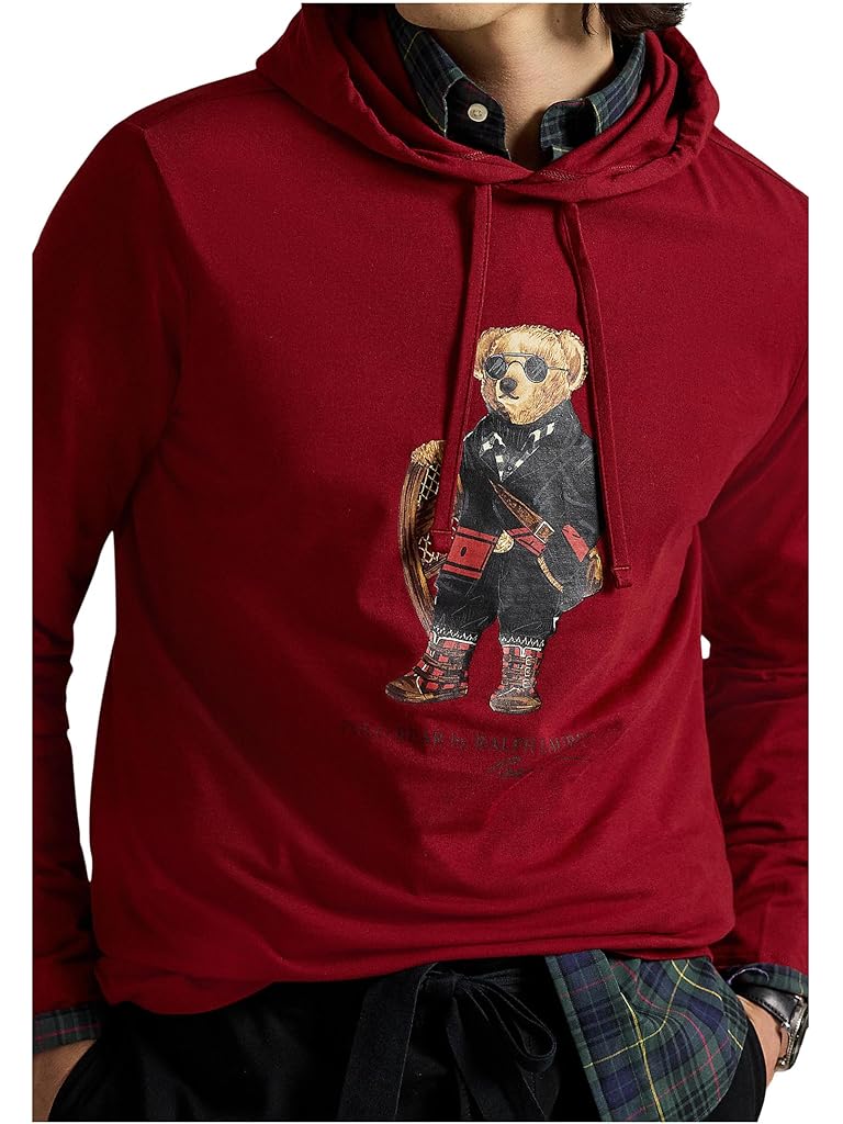 Red Polo Ralph Lauren Polo Bear Jersey Hooded T-Shirt