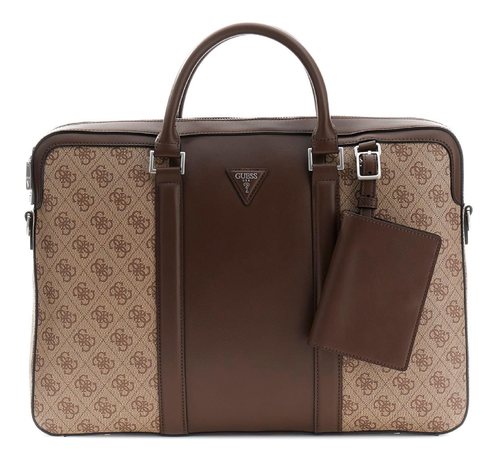 GUESS borsa da ufficio con scomparto per laptop Milano Laptop Bag Beige/Cognac marrone chiaro
