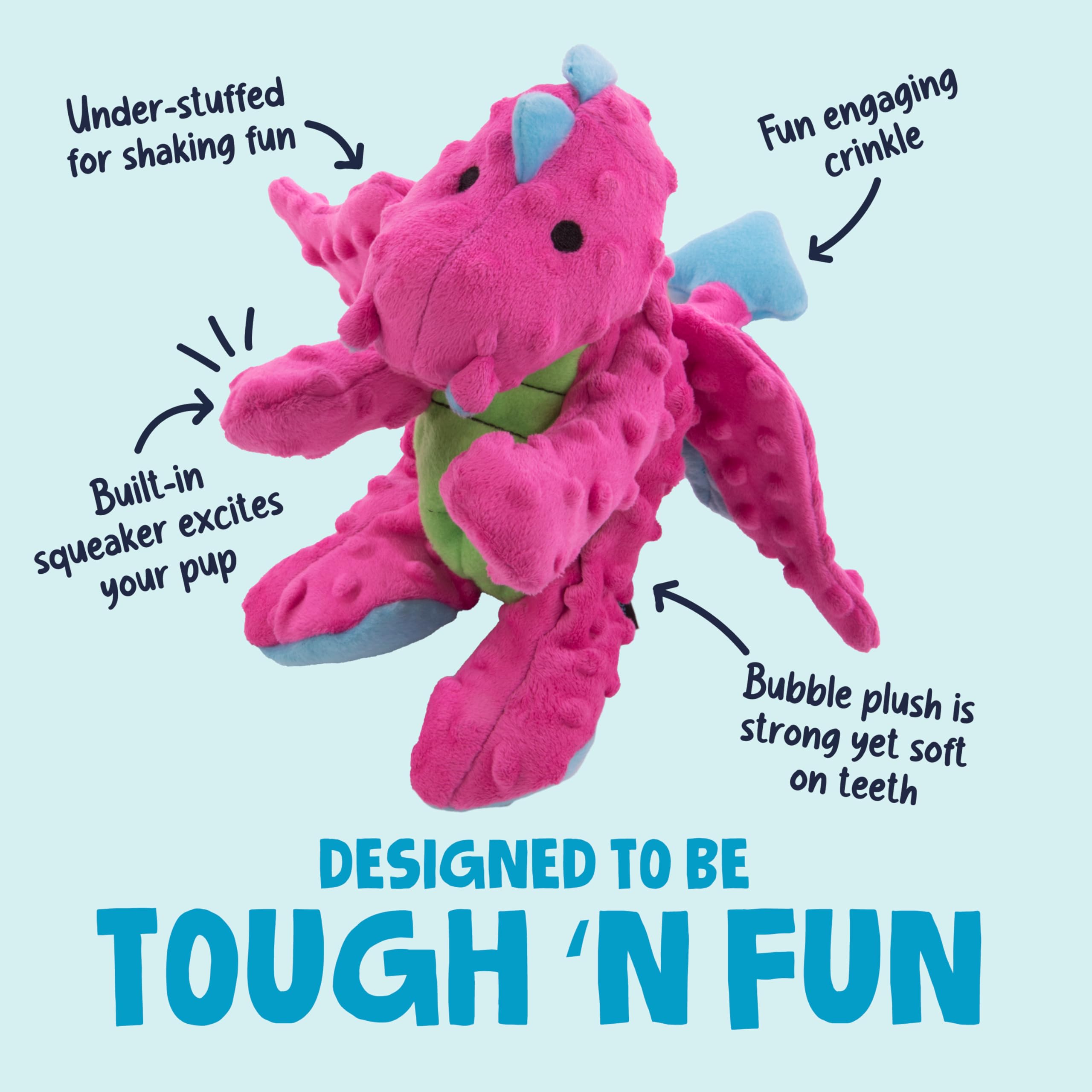 Pet Supplies : Pet Chew Toys : goDog Dragons Squeaky Plush Dog Toy