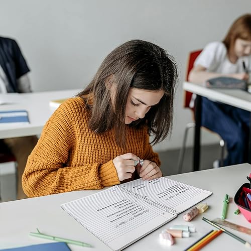 Miniatura 6 de SUNEE Cuadernos en espiral, paquete de 24, 1 materia, papel rayado universitario, 8 x 10-12 pulgadas, 70 hojas por cuaderno, cuadernos en espiral de