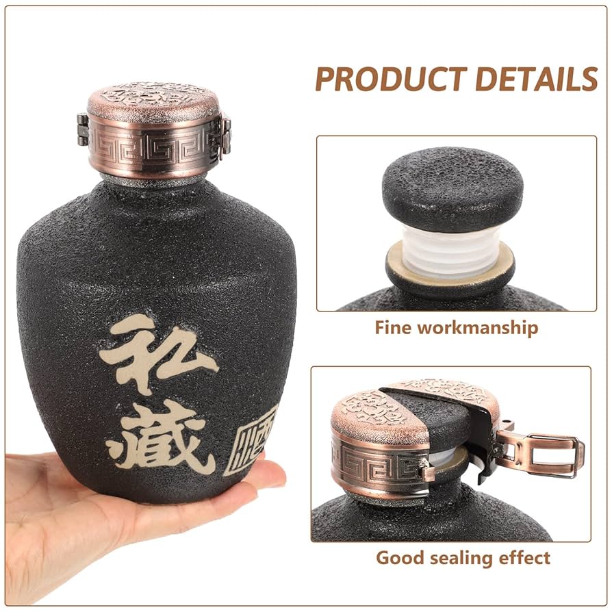 Amazon.com: Luxshiny 中國瓶葡萄酒壺燒酒容器中國葡萄酒瓶0.5