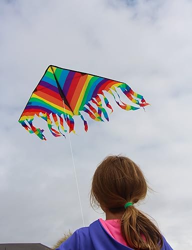 Miniatura 2 de In the Breeze Arco iris raya Flut Delta Kite, 43 pulgadas