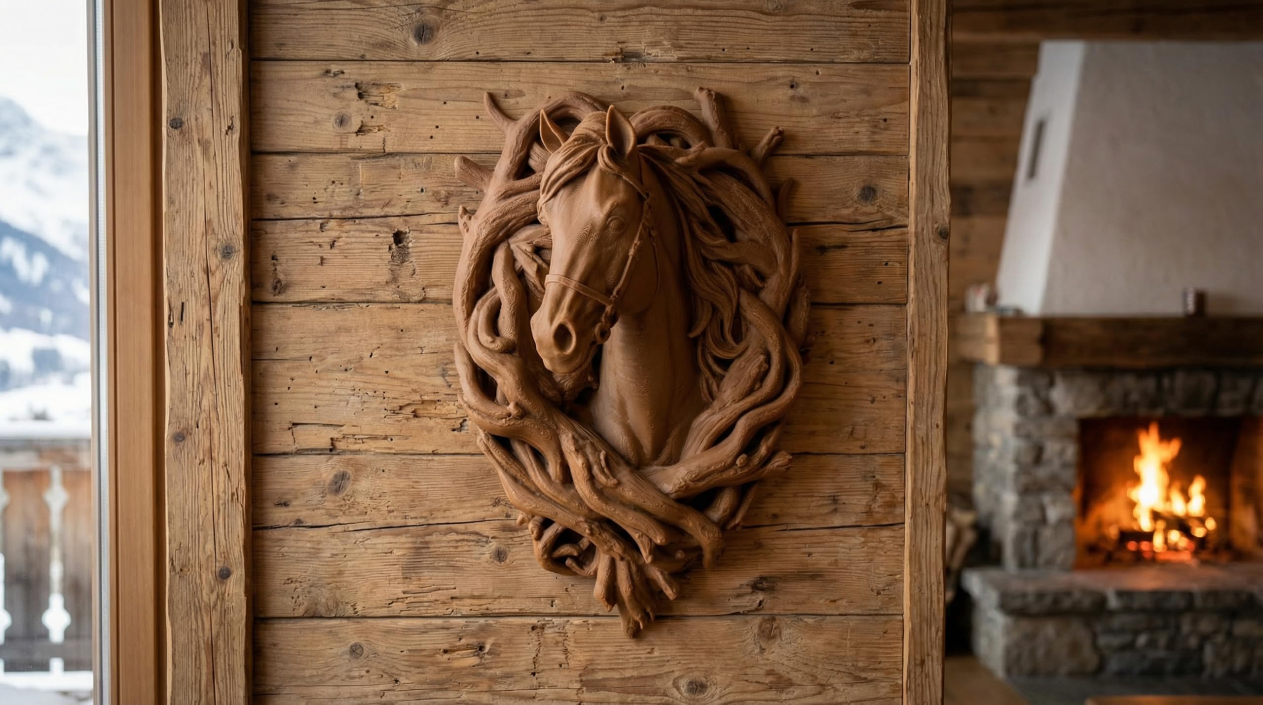 Nex-Home Scultura Testa Cavallo da Parete 3D – Decorazione Rustica Moderna, Wall Art Animale Contemporanea, Decorativa, Scultura Artistica per Casa, Studio, Ufficio, Rustico, Decorativo