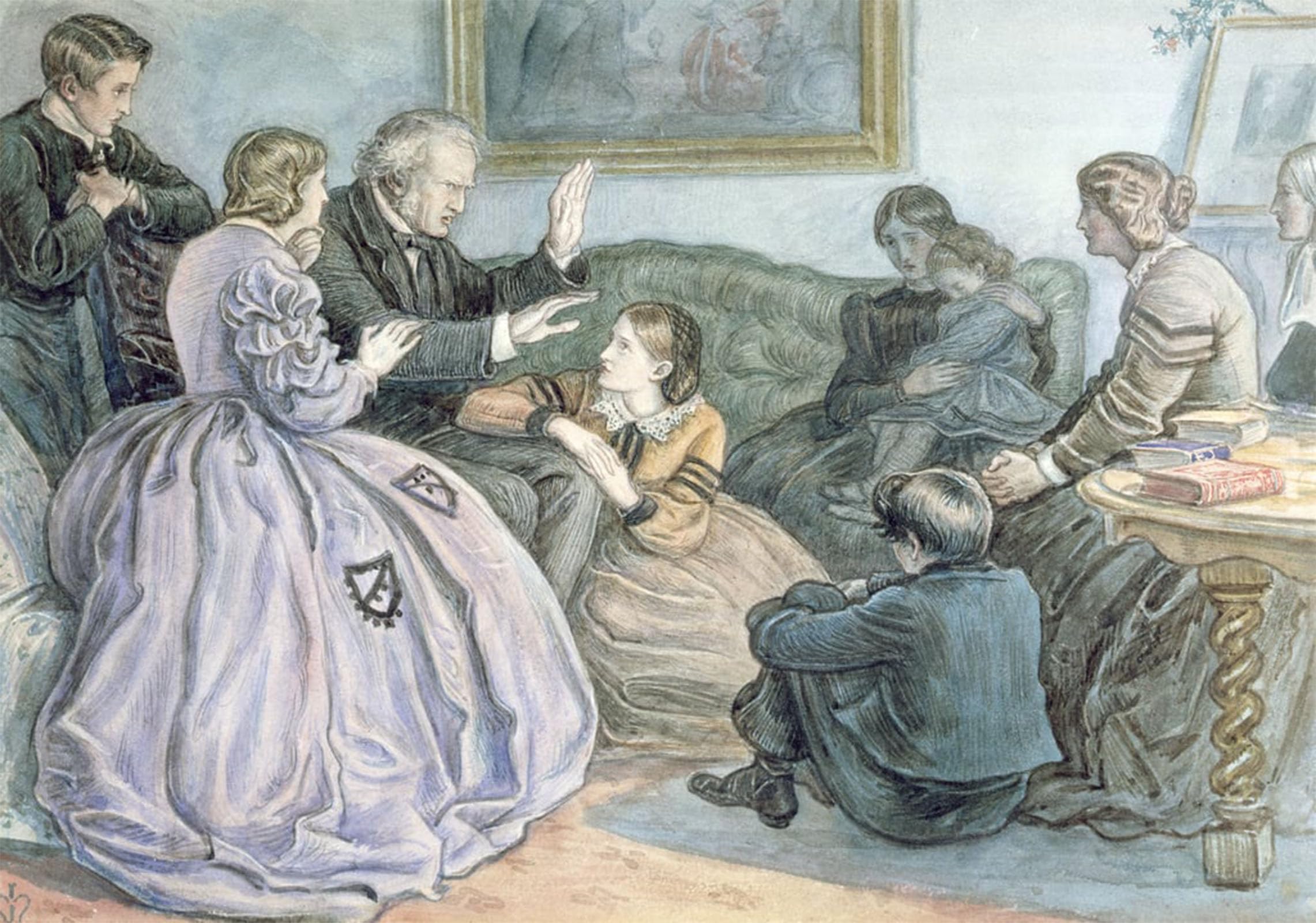 POSTERIIk Famous Modern Artwork Art Mural Christmas Story Telling a Winter s Tale by John Everett Millais Oil Paintings Pictures for Home Decor 60x90cm