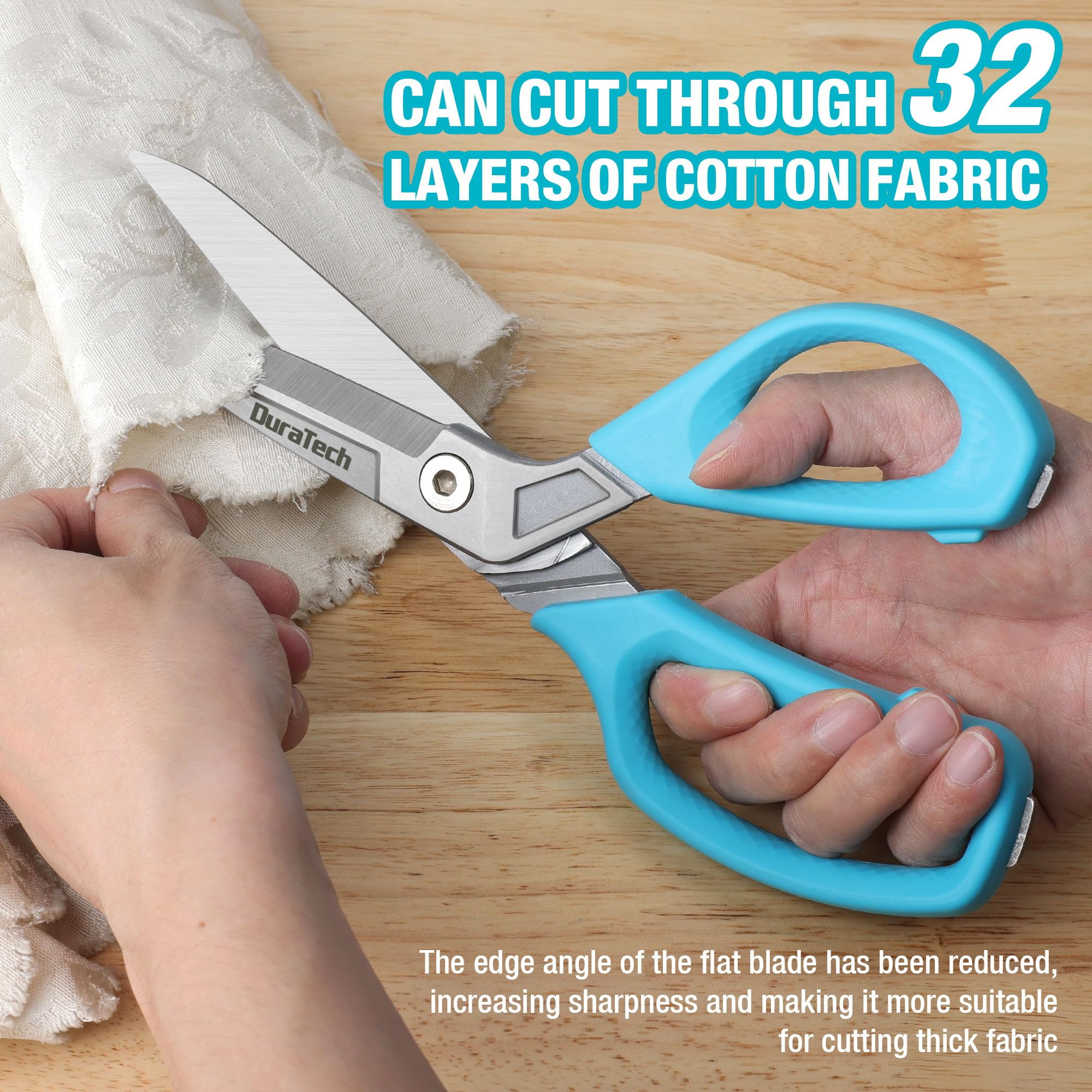 Forbici Professionali 25cm - Lame Seghettate In Acciaio Cr-V Per Taglio Stoffa, Cartone E Moquette - Foto 12