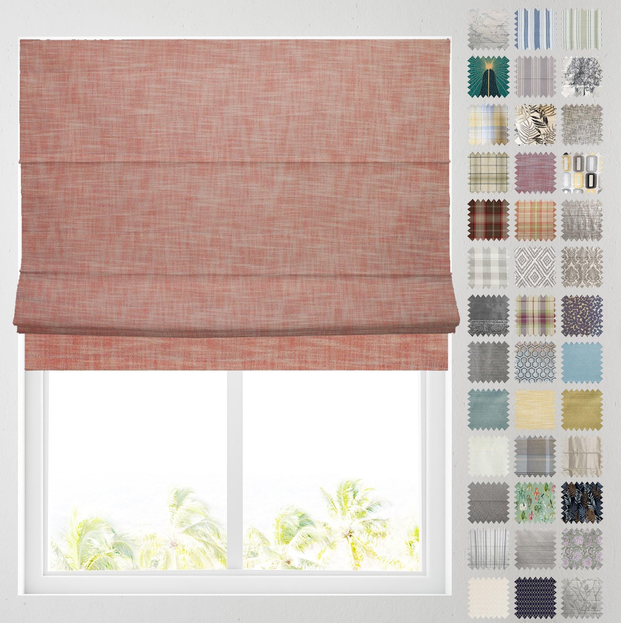 Barnes Blinds - Patterned Roman Blinds, Fully Lined, Custom Sizing Available - Durable Fittings Easy Fit (Sienna Red 153cm)