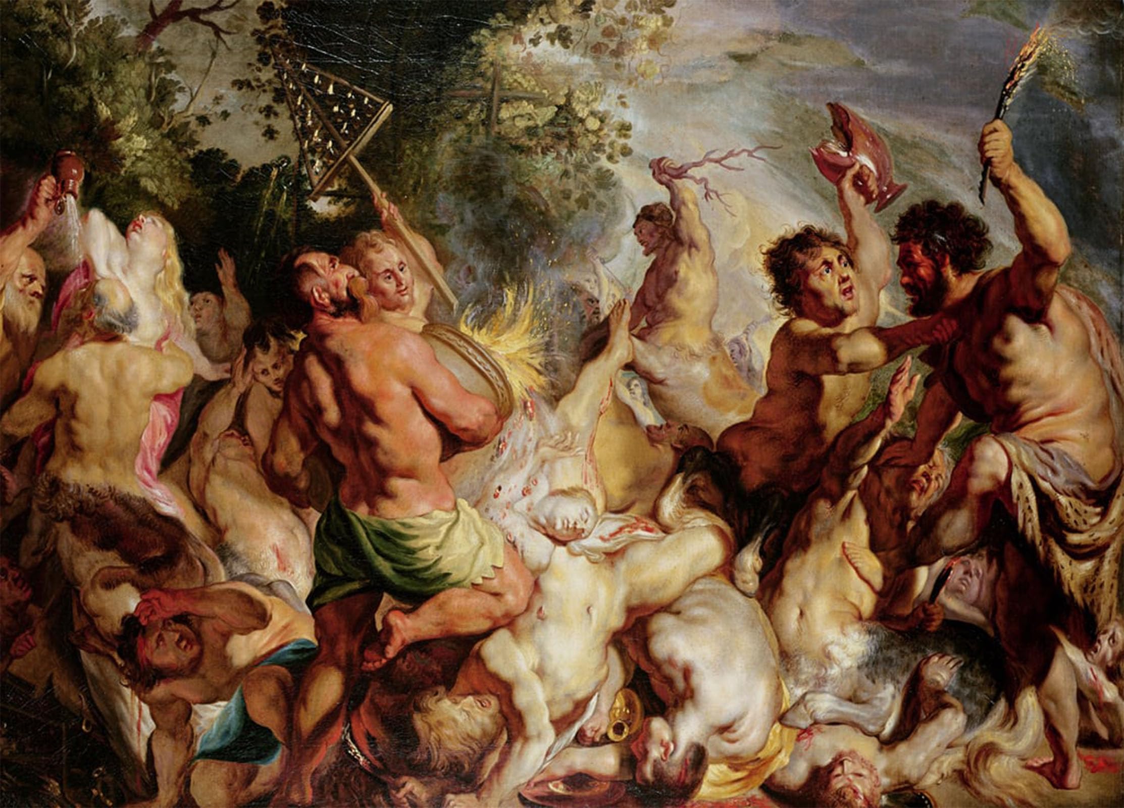 ARTXLXXBN Famous Painting Canvas Artwork Graffiti Print Lapiths and the Centaurs by Jacob Jordaens Portrait Canvas Image for Home Decor 60x90cm