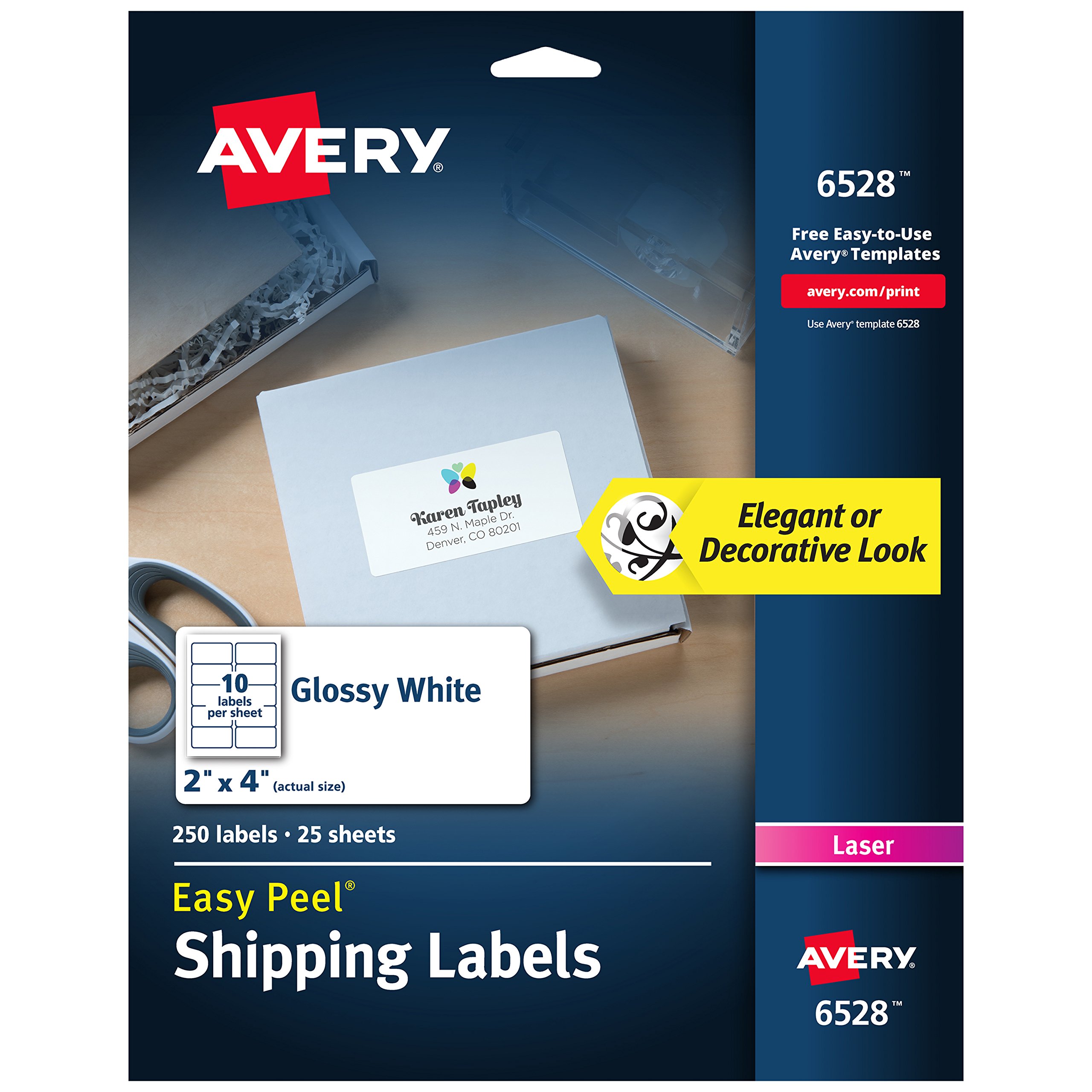 glossy avery labels