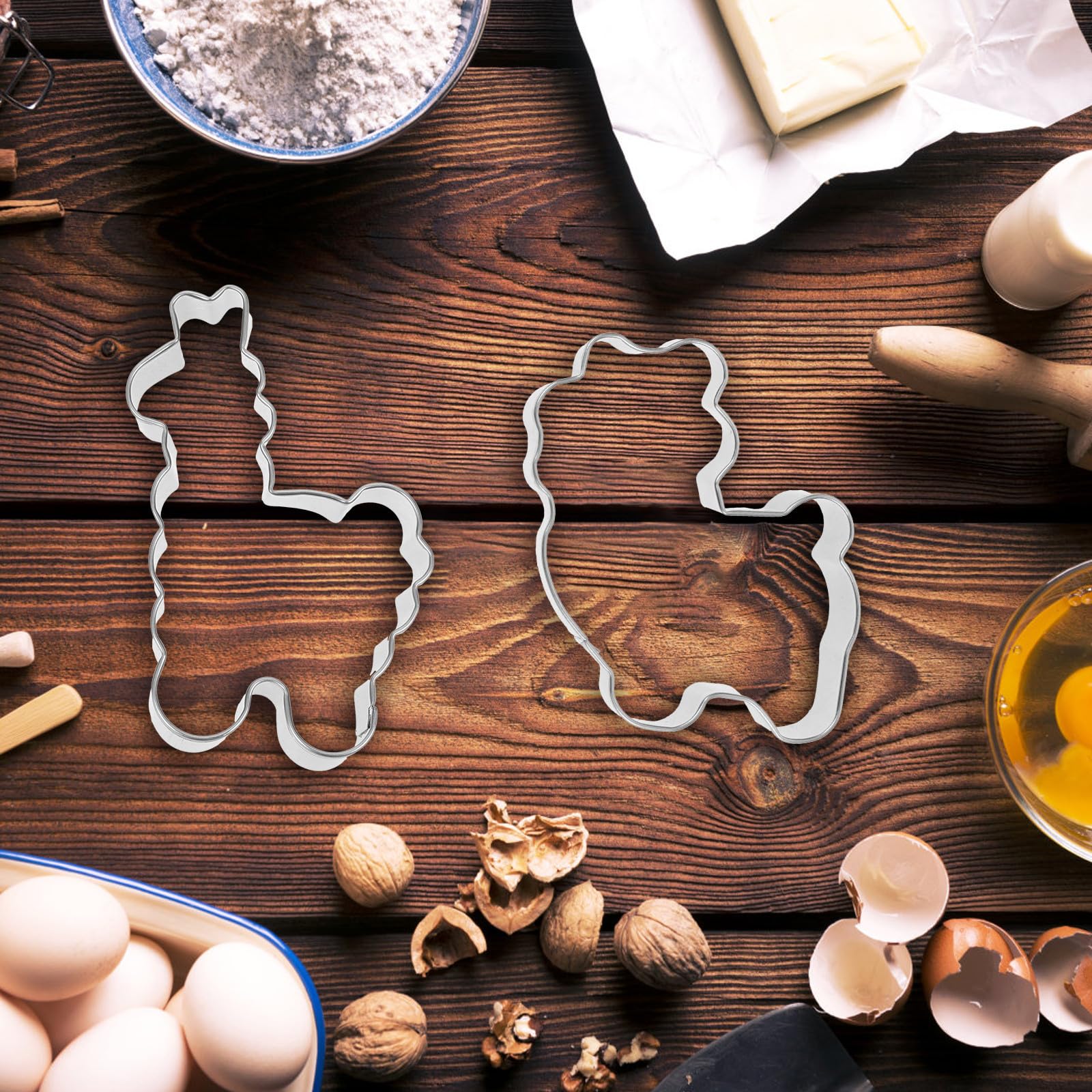SECFOU Ausstechformen Keksausstecher in Alpaka Form aus Edelstahl 4 Stück zum Plätzchen Backen für Teig und Fondant für Selbstgemacht und Thanksgiving Day