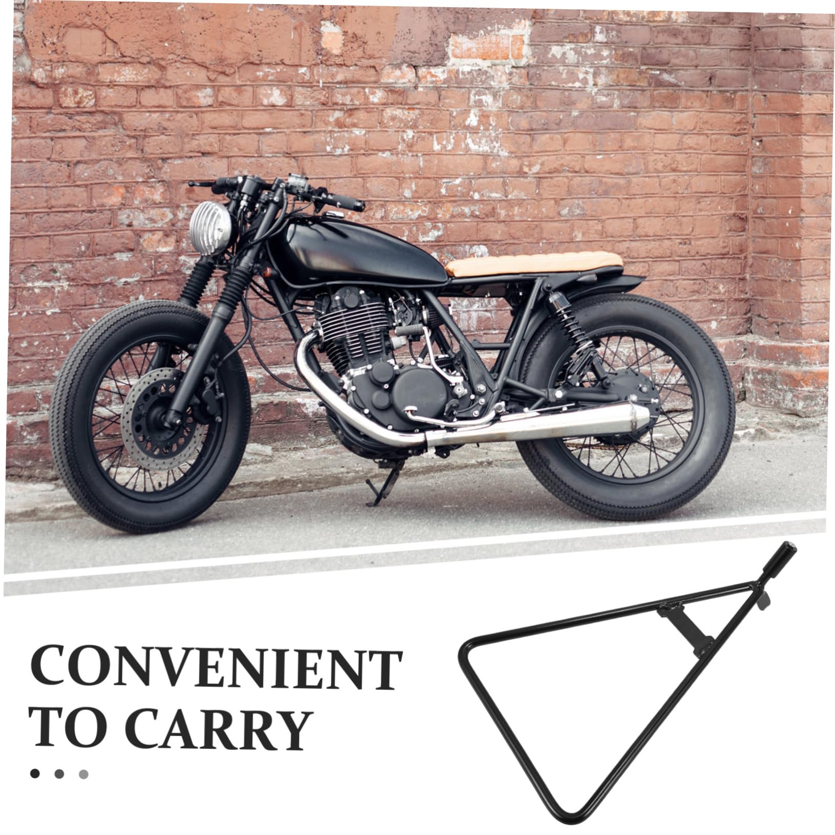Béquille Triangulaire Support Latéral en Fer Noire, de Moto