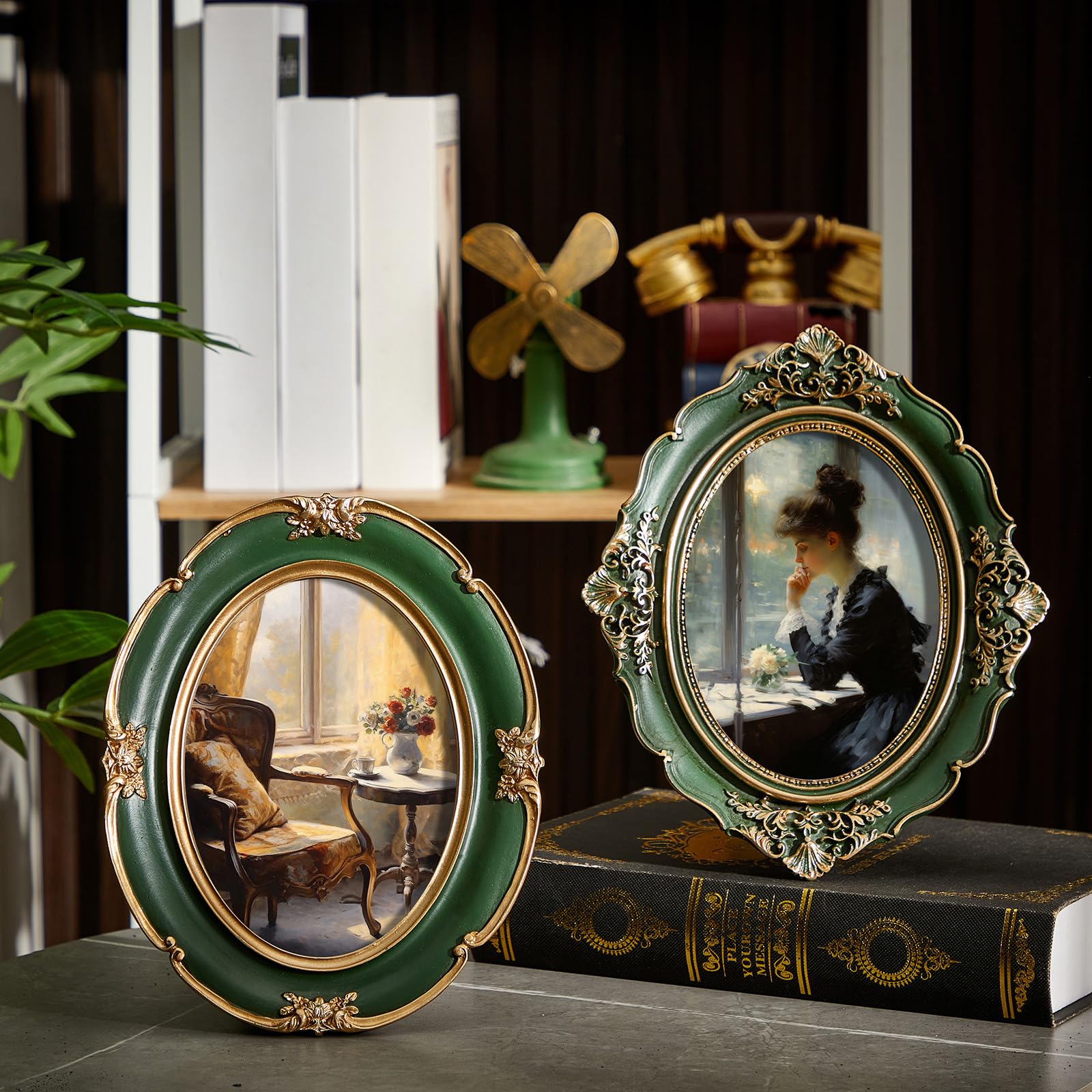 Amazon.co.jp: Briwooody ヴィンテージ写真フレーム3点セット オーバル