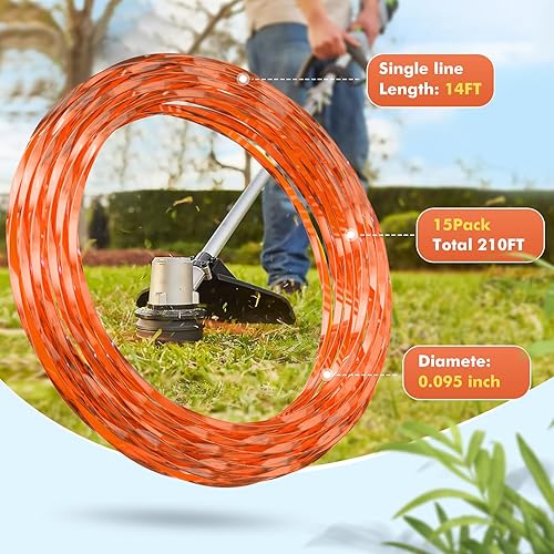 Miniatura 2 de Paquete de 15 líneas de repuesto AL2420P para recortadoras trenzadas compatibles con todos los recortadores de cuerda EGO de 56 voltios de 15