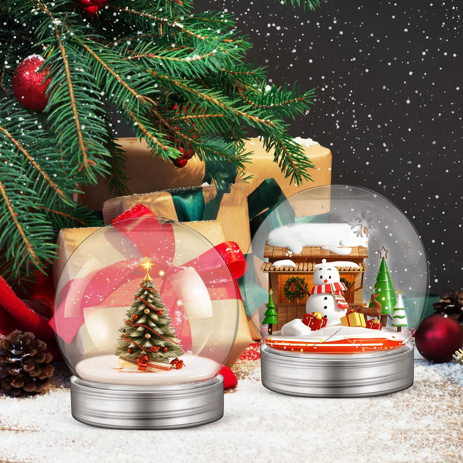 Homoyoyo 10pièces Lot de Mini Boules à Neige Transparentes Vides avec Bouchon à Vis pour Soi-même des Boules à Neige Décoratives