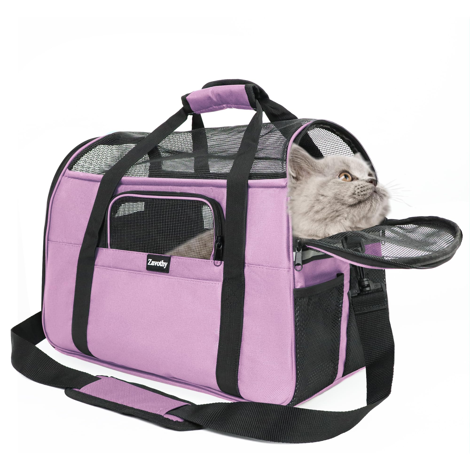 Sac de transport pour chats Zavothy souple et pliable pour éviter le stress en voiture