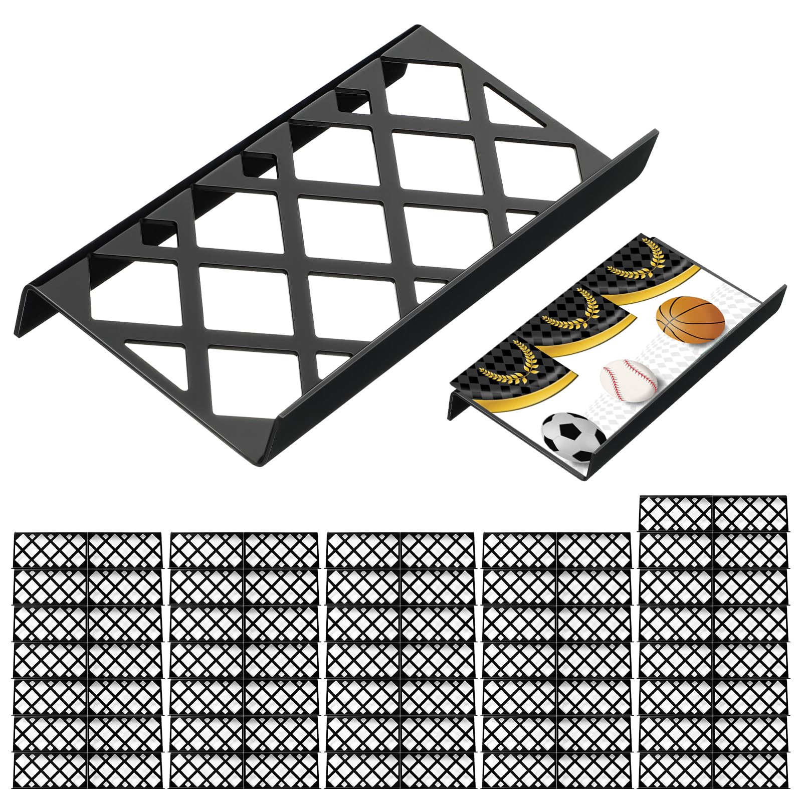 Yalikop 72 Pcs Trading Card Risers for Display Case, Hollow
