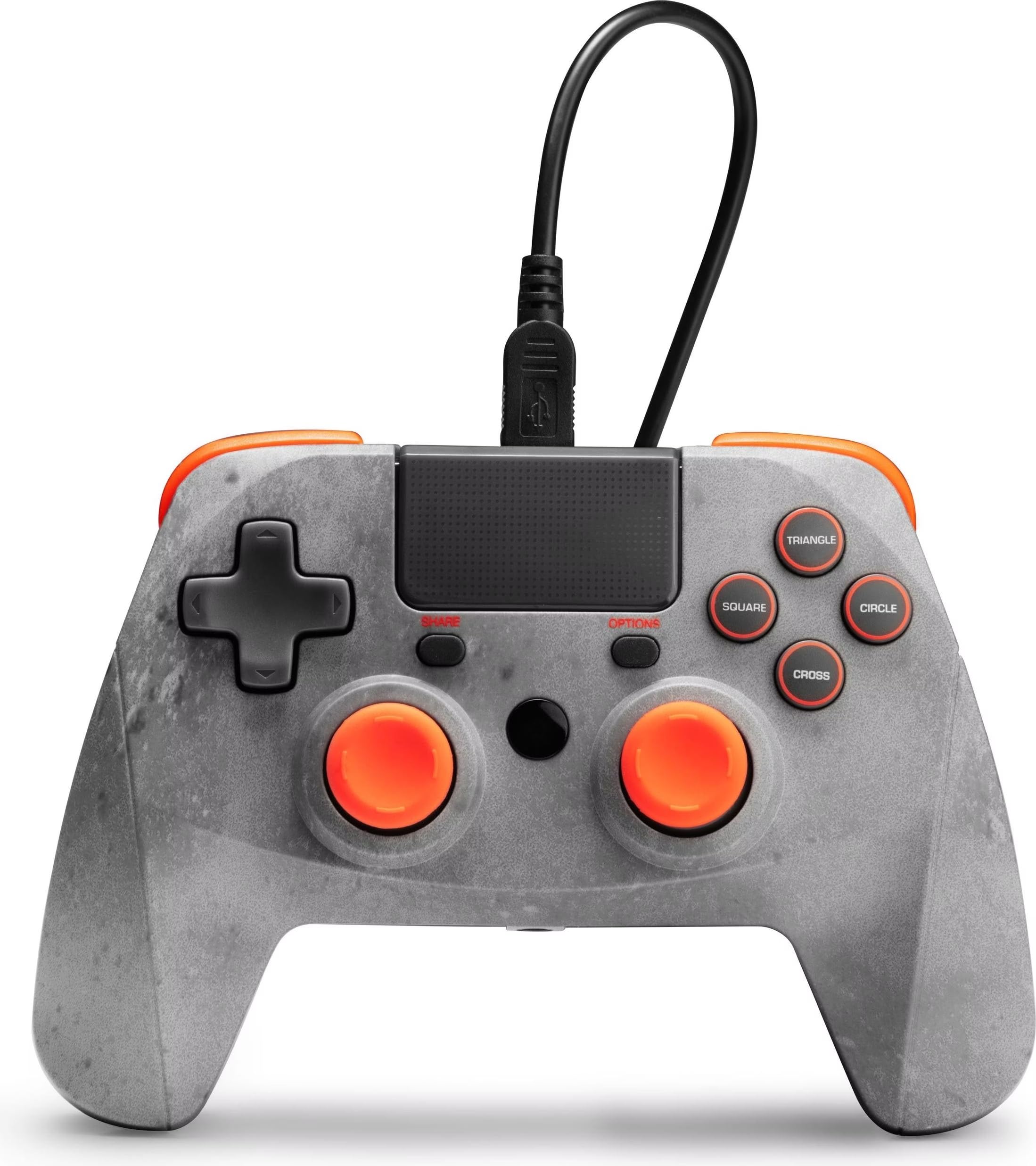 Snakebyte GAMEPAD 4S - grau/orange - Wireless Bluetooth Controller kompatibel mit PlayStation 4 / PS4 Slim/Pro, Analoge Dual Joysticks, Kopfhöreranschluss, Touchpad und Dual Vibration Feedback