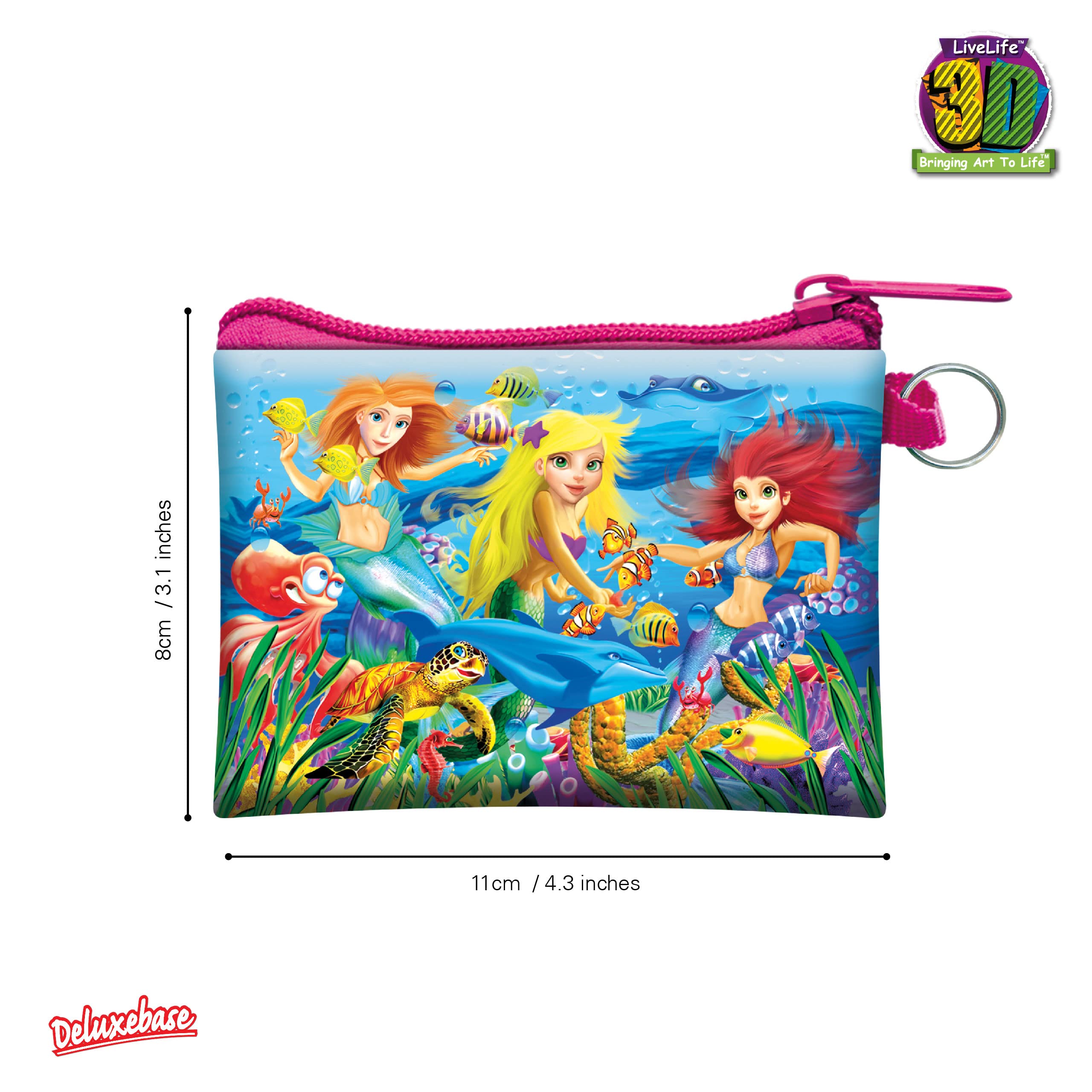3D LiveLife Coin Purse - Mermaid Magic from Deluxebase. Lenticular 3D Ocean Purse. Cash, coin and card holder with secure zipper featuring artwork licensed from renowned Michael Searle
