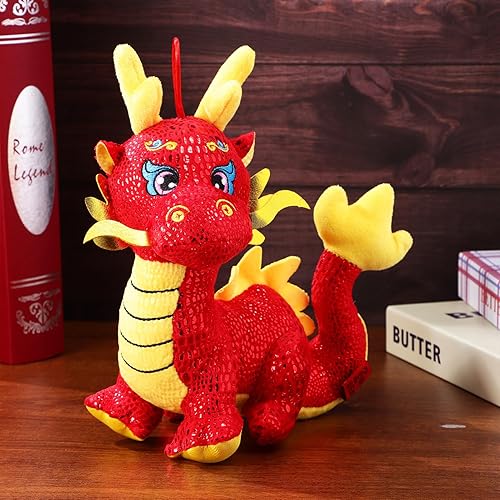 Miniatura 2 de Figura de mascota de dragón, adorno de dragón del zodiaco chino 2024 Año de la estatua para decoración del hogar, adorno de mesa