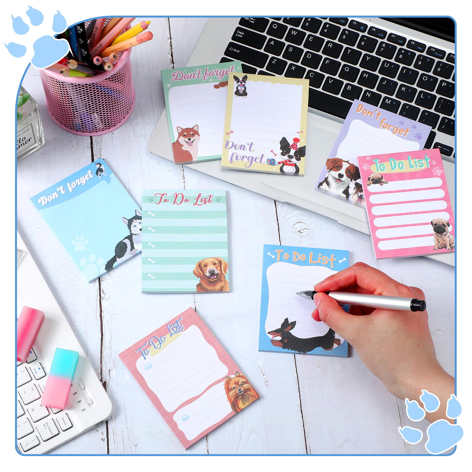 ❌犬好き(❀ᴗ͈ˬᴗ͈)\"新品　メモ用紙 Amazon.co.jp: 付箋 犬 可愛い【12種類セット】 色紙 メッセージ