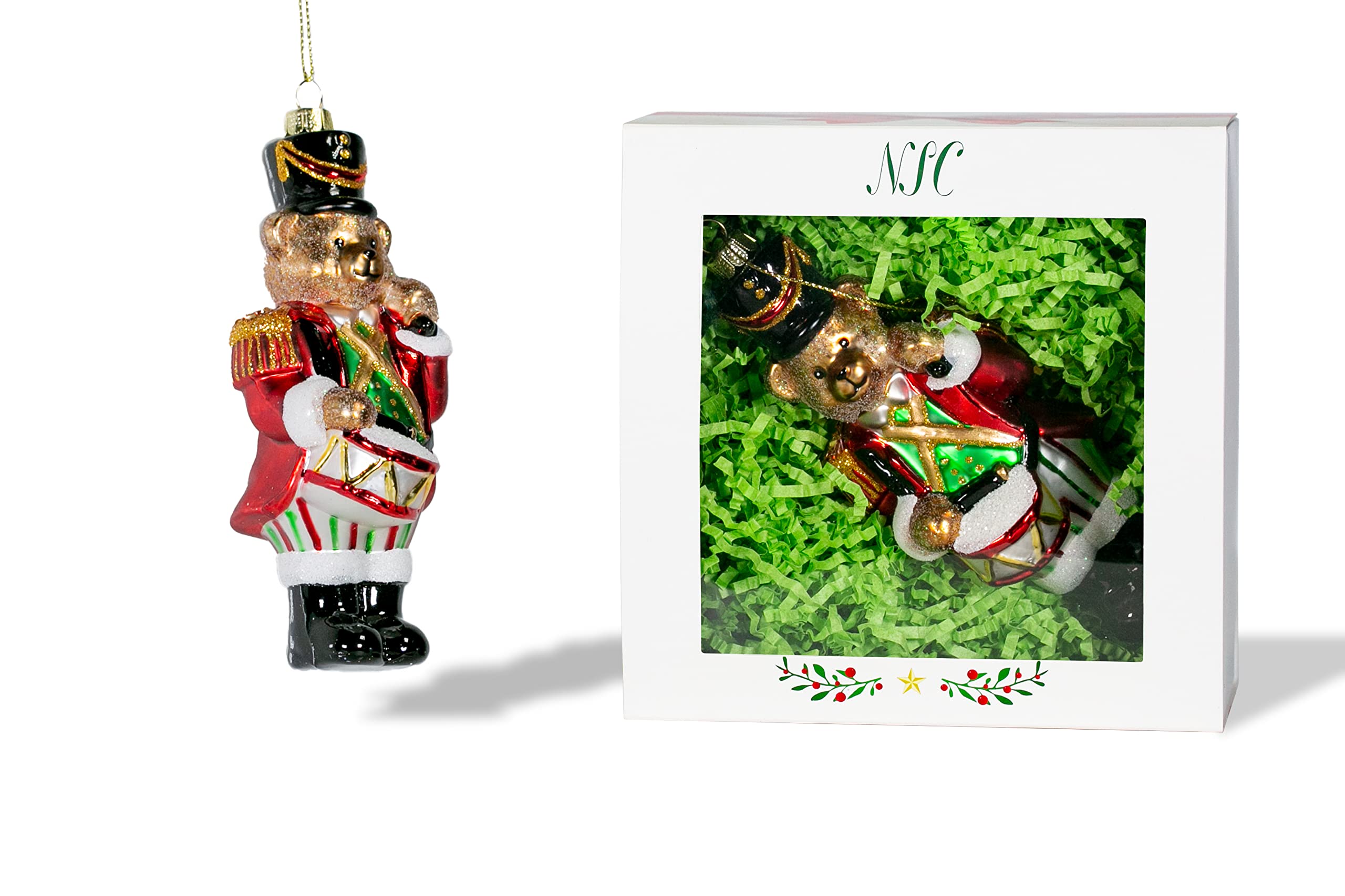 North Star Christmas | Nutcracker Bear Glass Ornament | Christmas Collection
