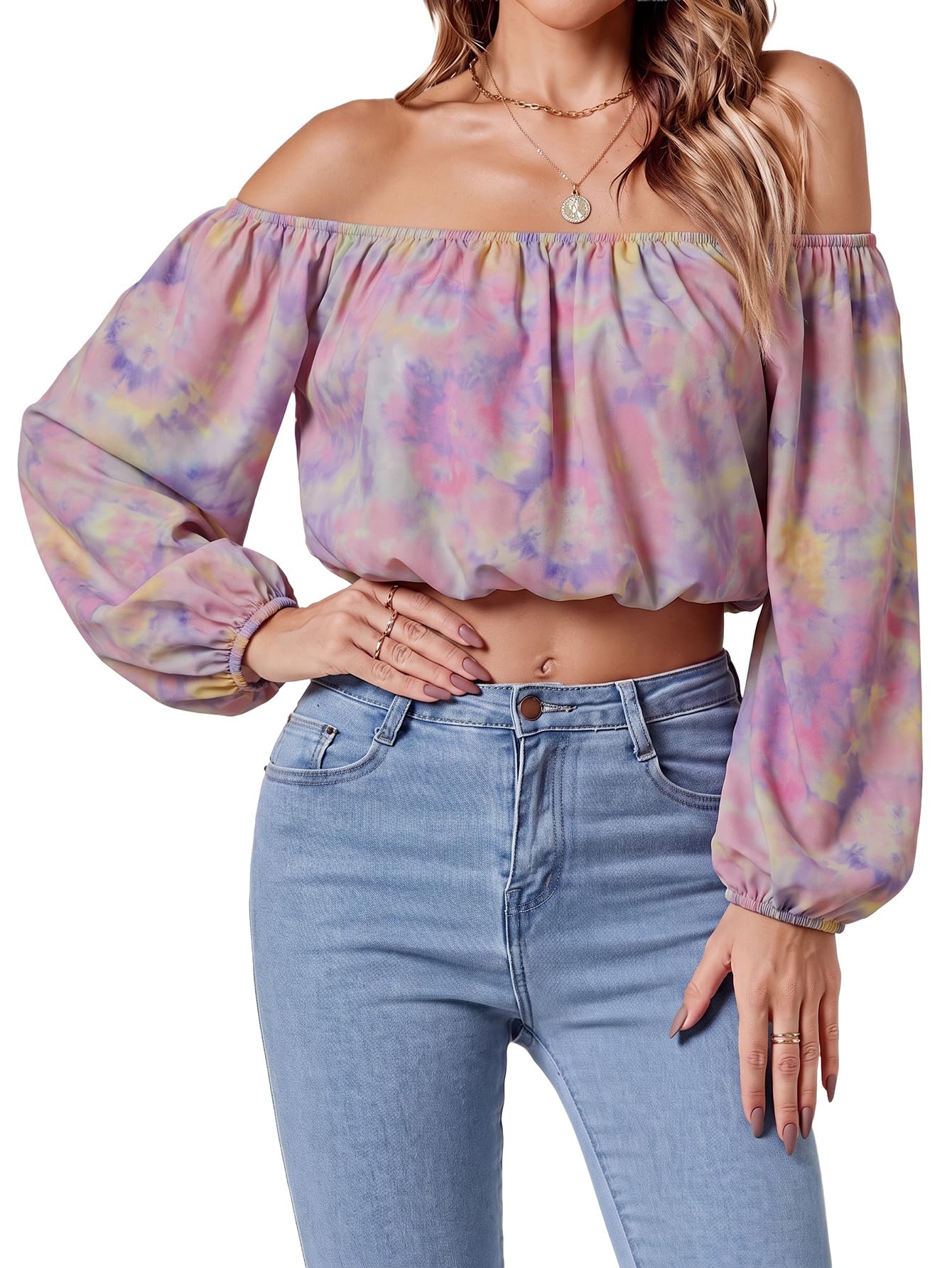 Umenlele Women's Off Shoulder Crop Top