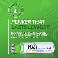 Vista 3 de Fuji Enviromax 4400BP4 EnviroMax AAA Pilas Super Alcalinas (Paquete de 4), Blanco, 4 CT