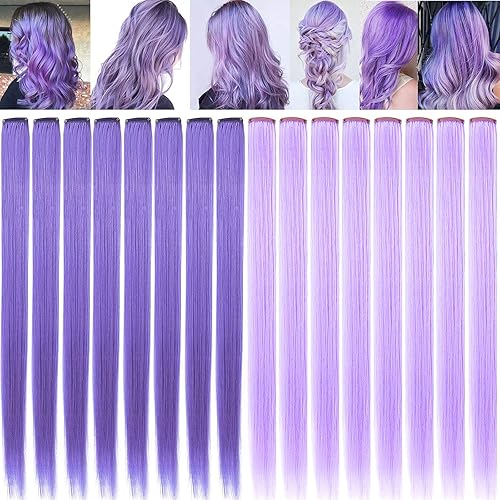 SARARHY Extensiones de cabello de colores de 21 pulgadas, multicolores con reflejos para fiesta, extensiones de cabello lacio con clip para niñas y disponible en Yaxa Guatemala