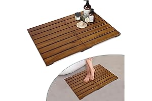 Semiocthome Teak Wood Shower Mat for Indoor and Outdoor Use