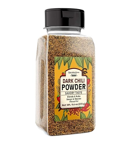 Unpretentious Chile oscuro en polvo, 9.6 oz, sopas y salsas, sabroso sabor chile
