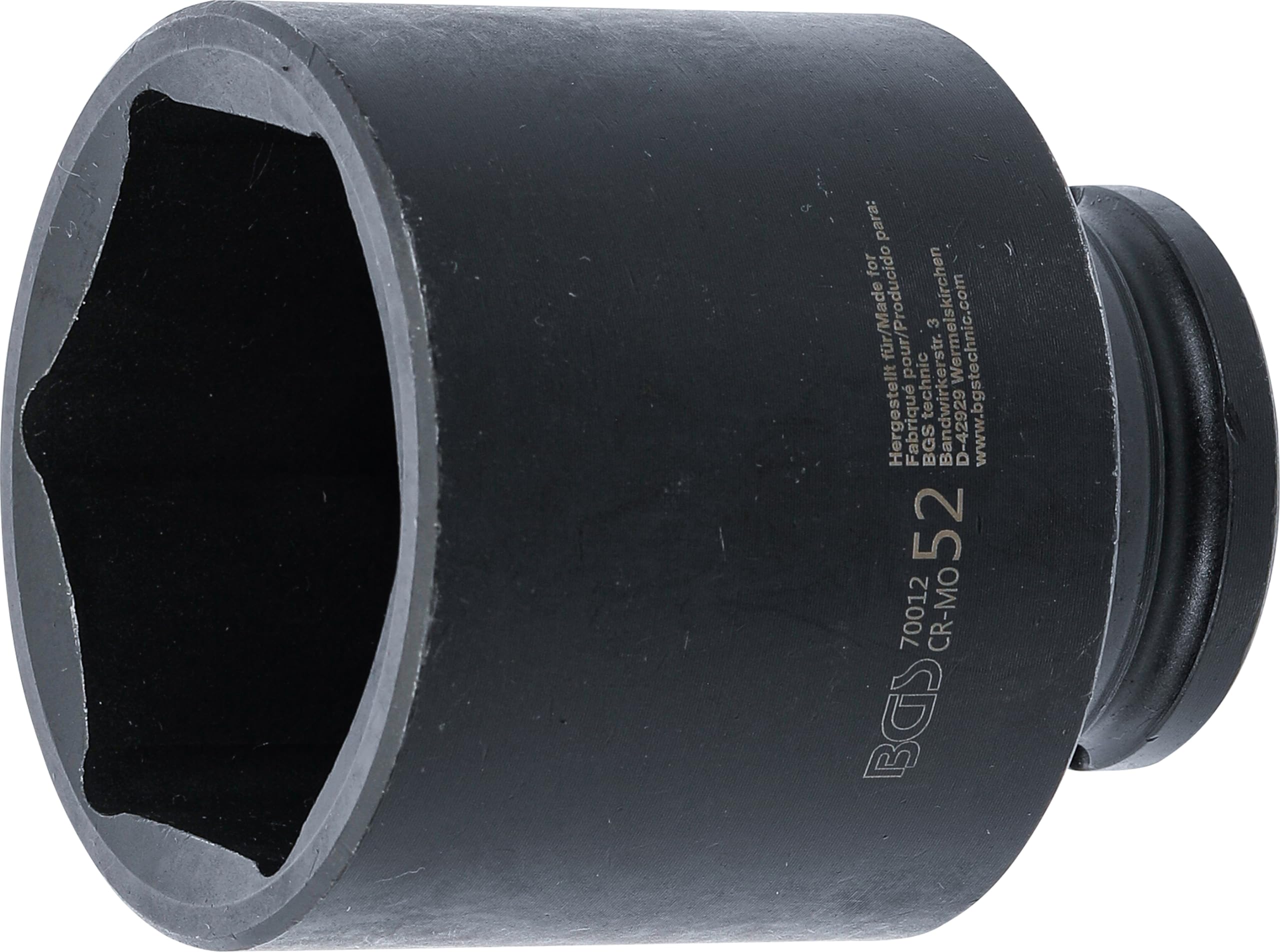 BGS 70012 | Kraft-Steckschlüssel-Einsatz Sechskant | 12,5 mm (1/2") | SW 52 mm
