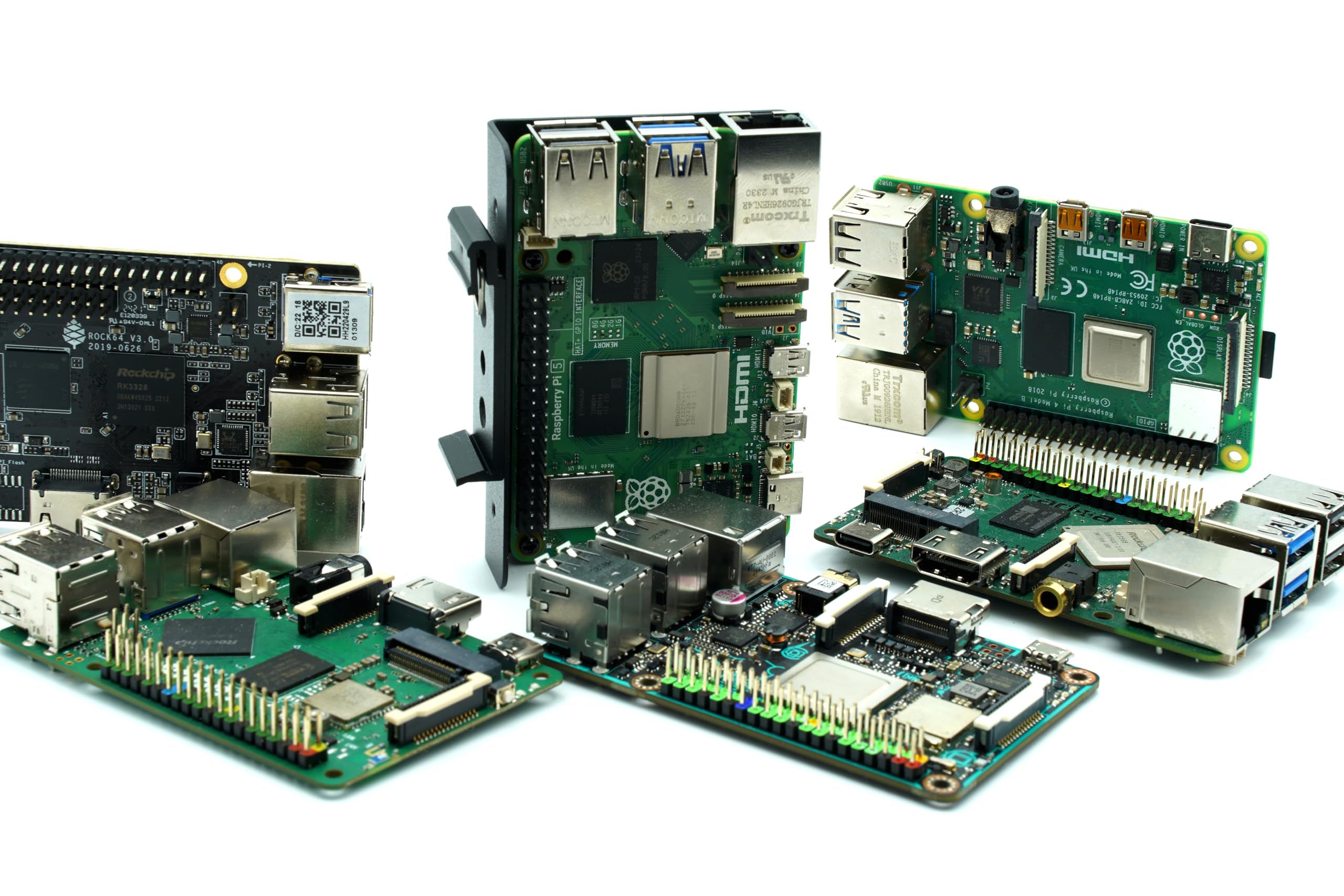 KKSB Cases Raspberry Pi - Soporte para carril DIN compatible con Raspberry Pi 5, 4B, 3B y otros SBC con el mismo patrón de agujeros de tornillo, acero con recubrimiento en polvo, 6 posiciones de