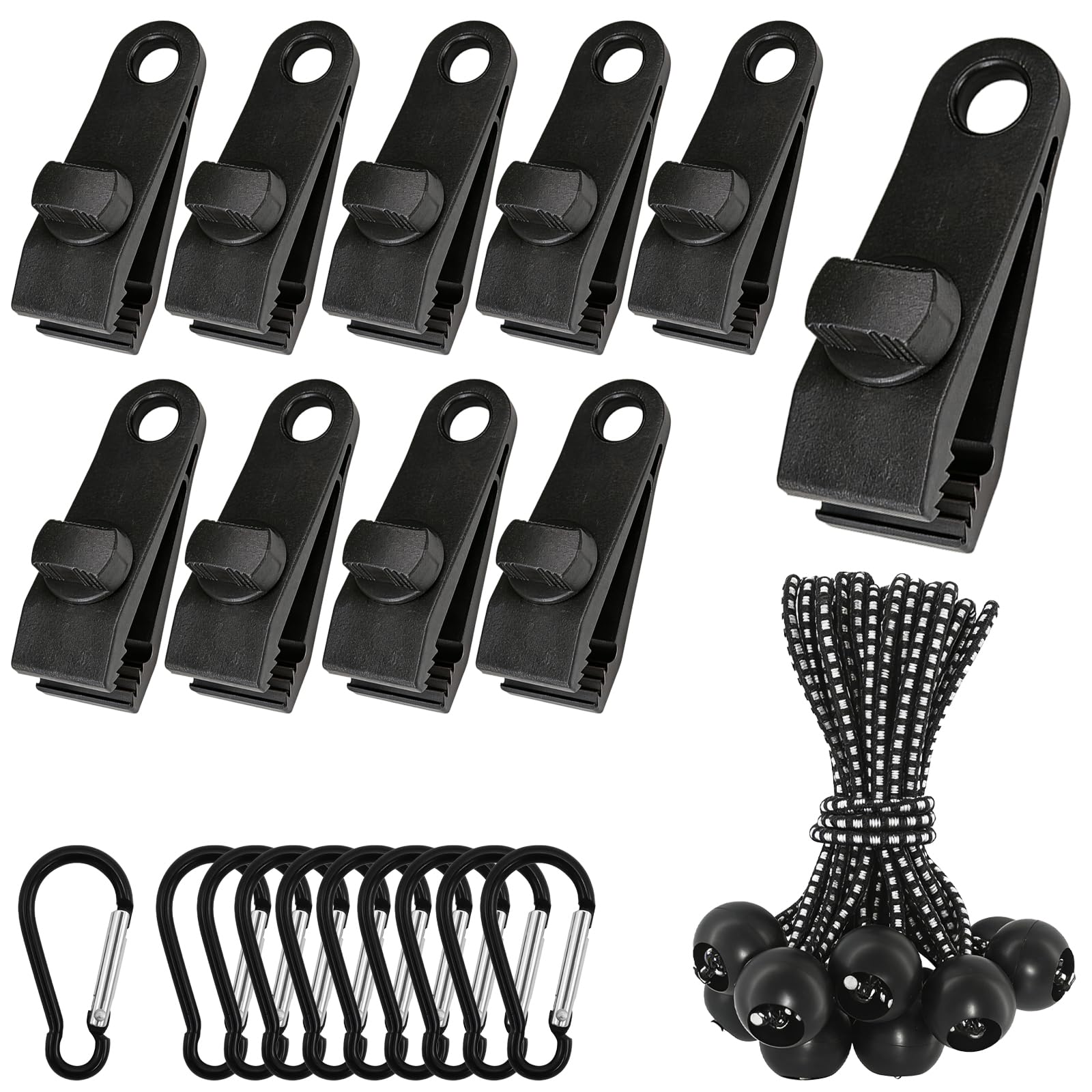 10PCs Tarpaulin Clips Set,Tarp Clips,Heavy Duty Lock Grip,Tent Clamp
